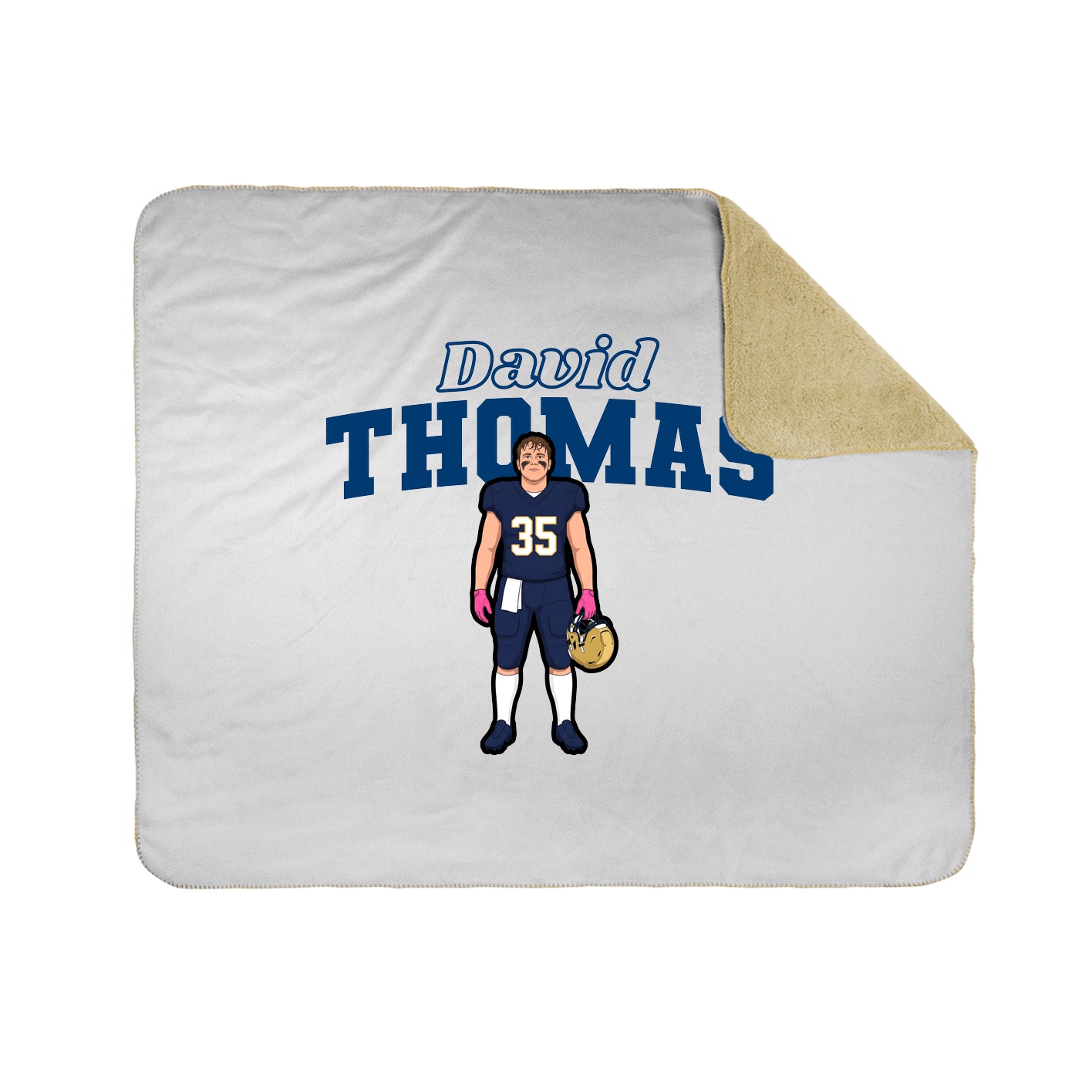 Throw Blanket — Name Arch in White
