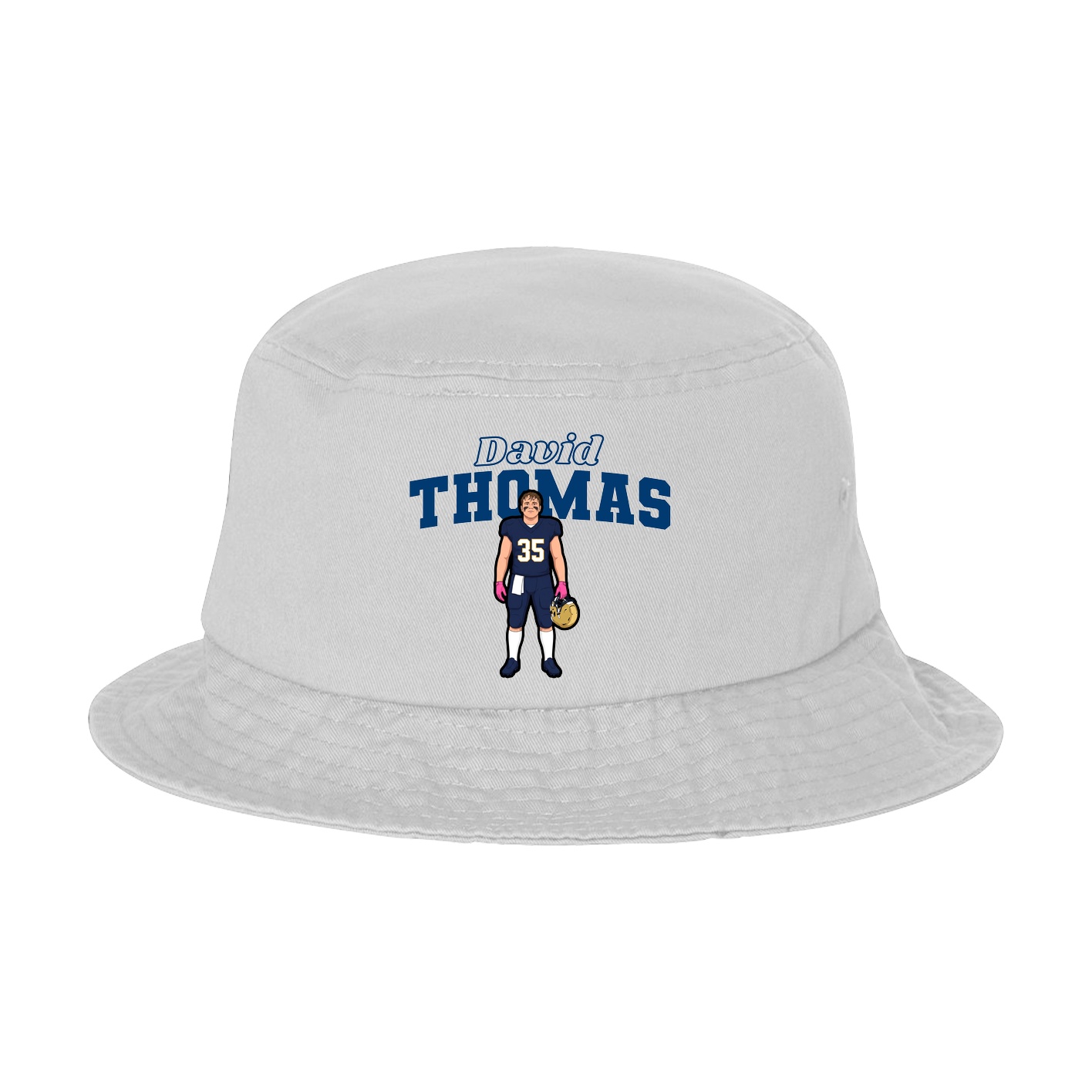 Bucket Cap — Name Arch in White