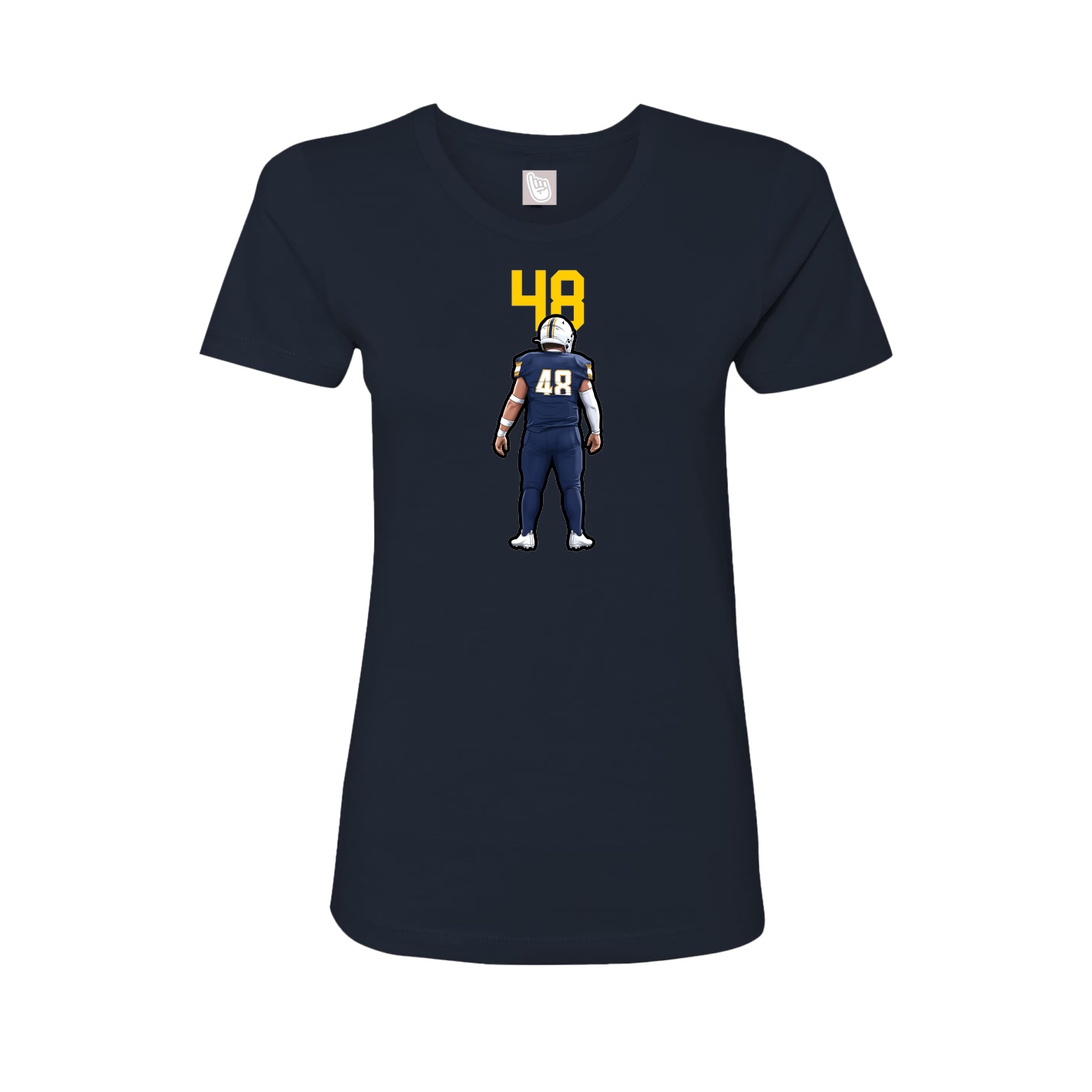 Fitted Women's Tee — Number Top in Navy