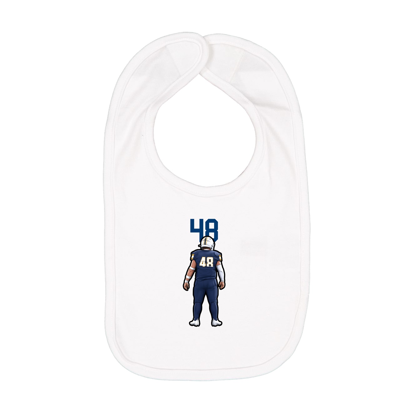 Infant Bib — Number Top in White