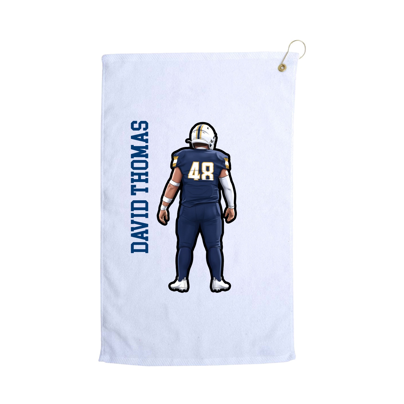 Golf Towel — Name Vertical in White