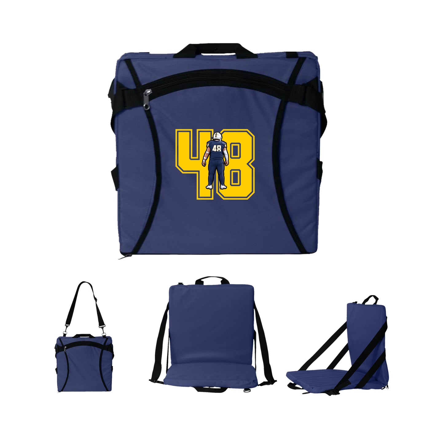 Folding Stadium Seat — Number in Navy