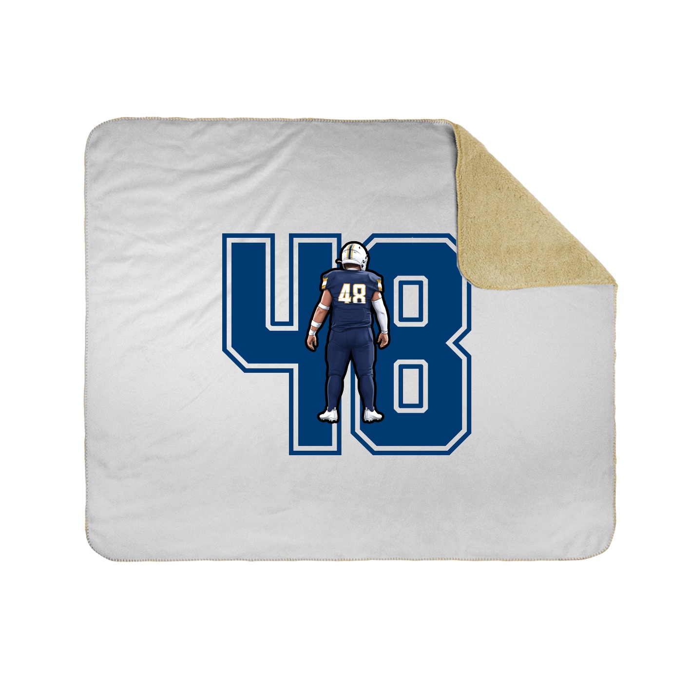 Throw Blanket — Number in White