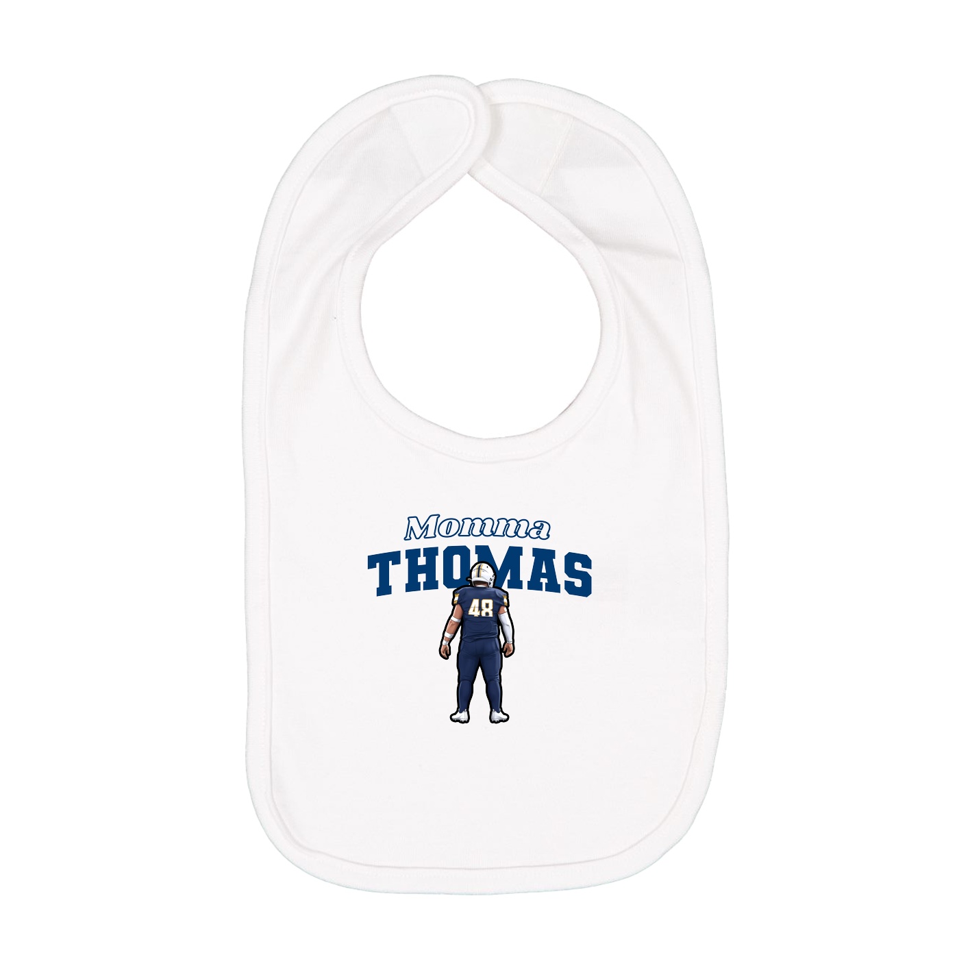 Infant Bib — Mothers Day Block in White