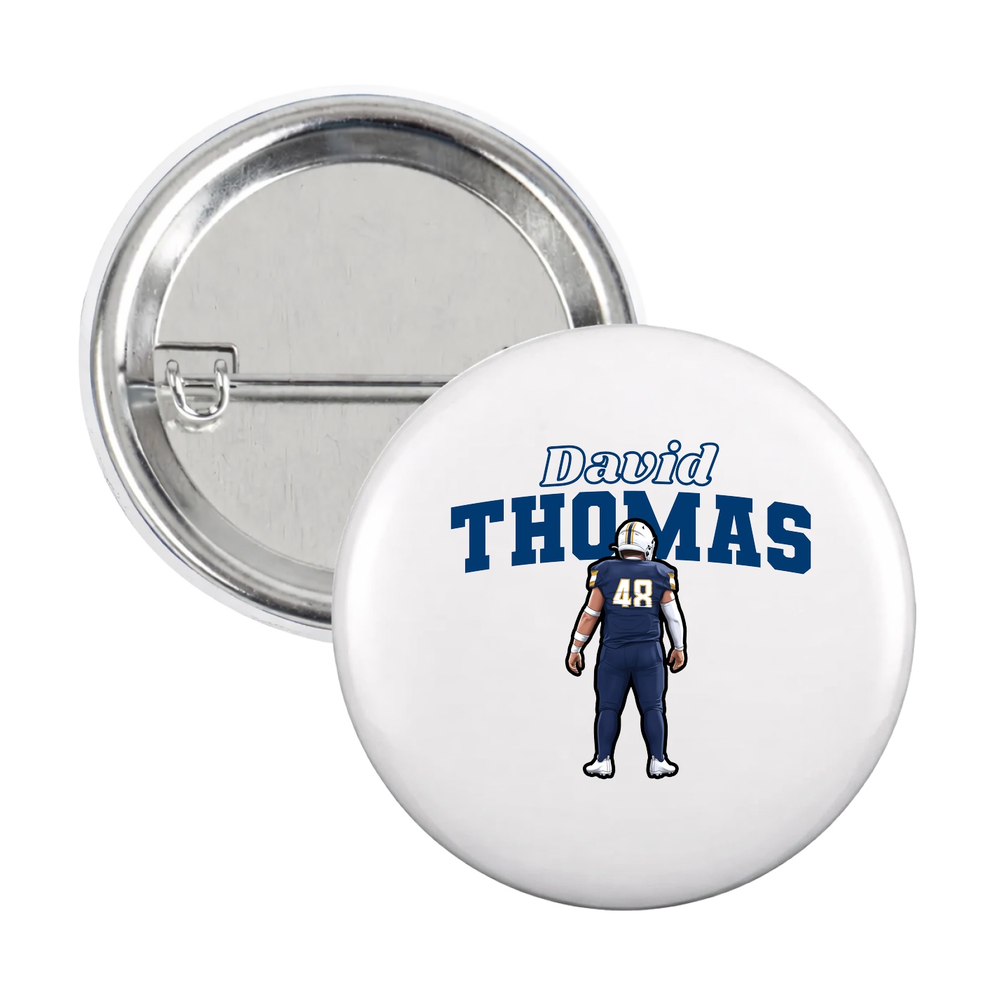 Game Day Button — Name Arch in White