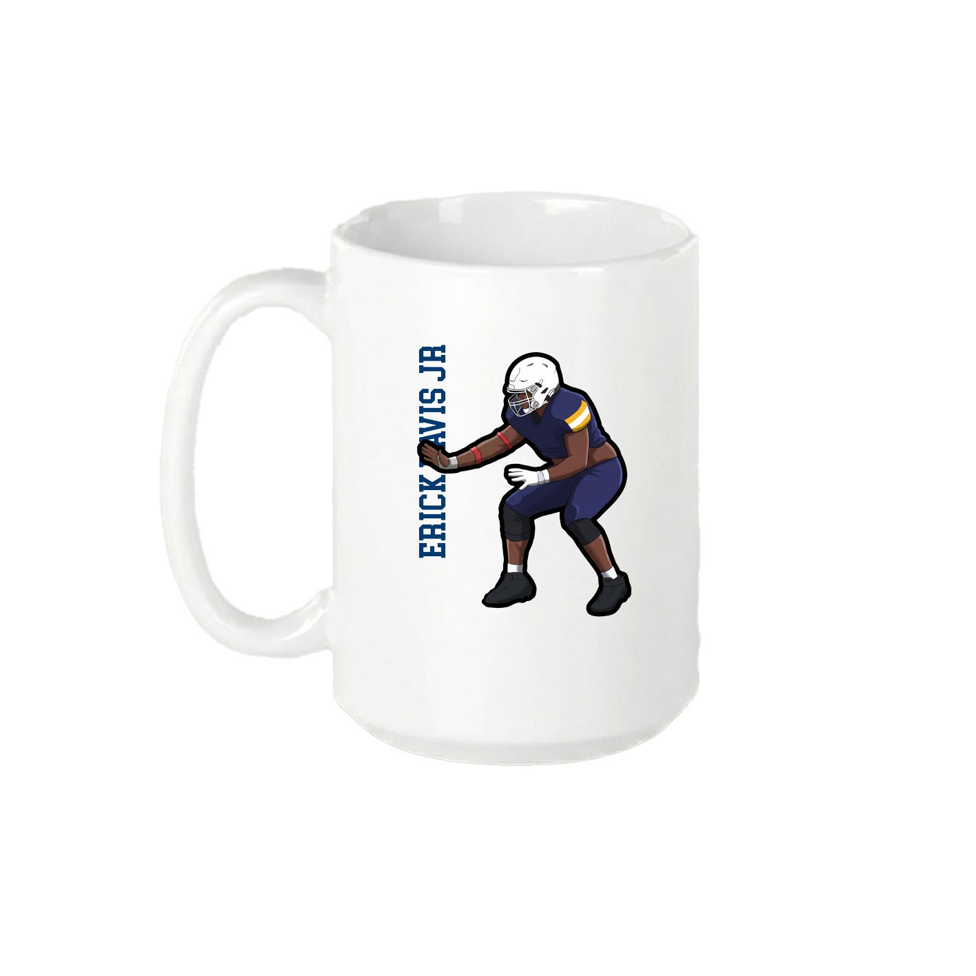 15oz Coffee Mug — Name Vertical in White