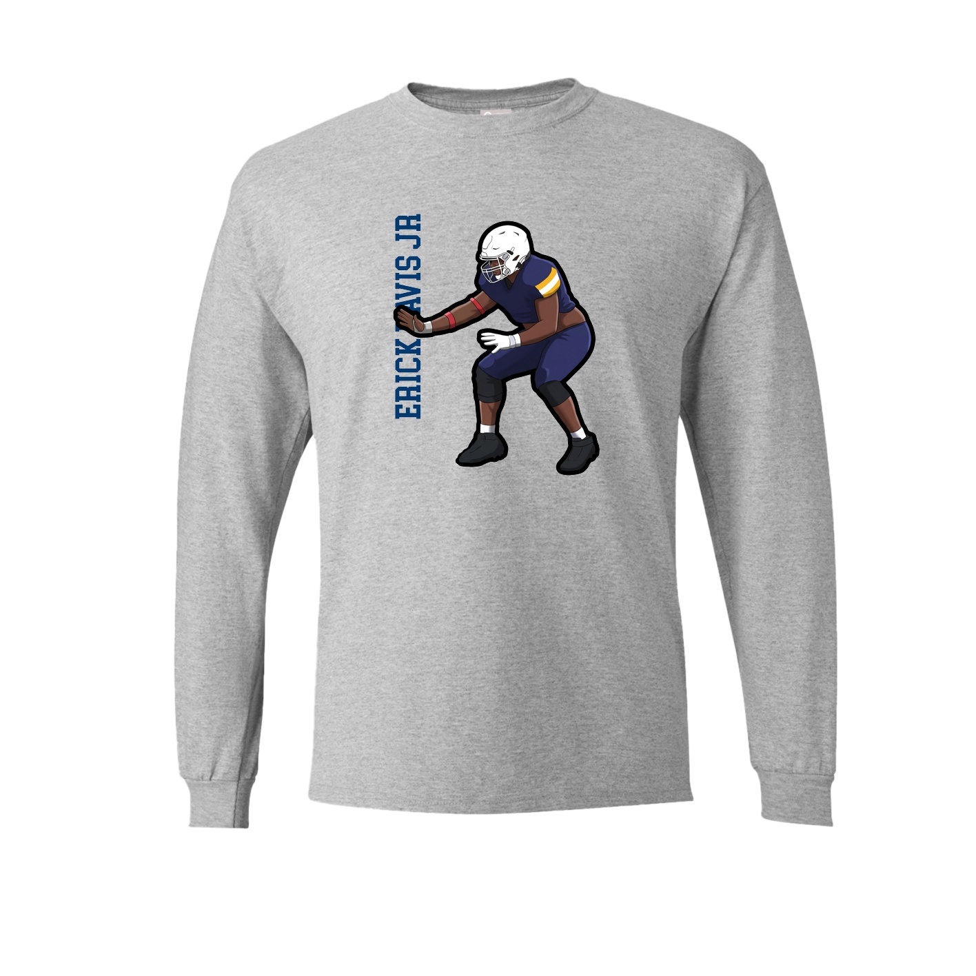 Long Sleeve Tee — Name Vertical in Grey