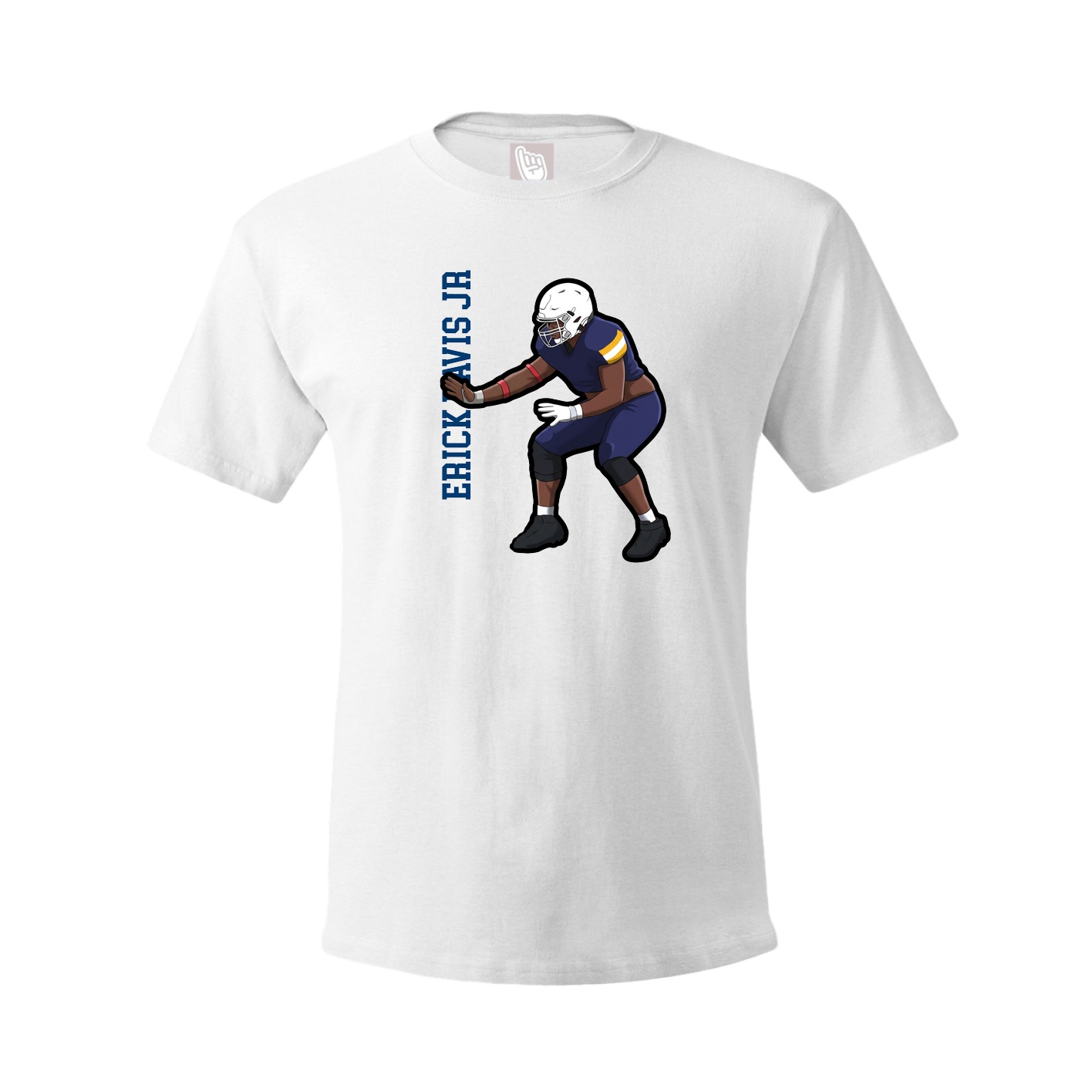 Youth Tee — Name Vertical in White