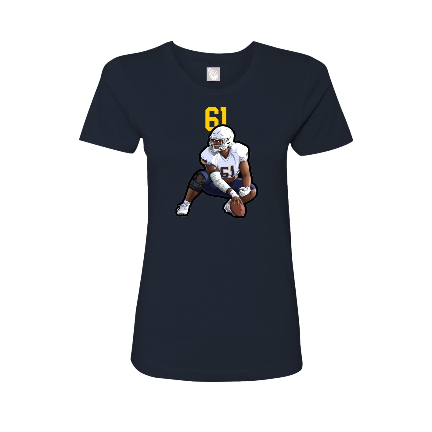 Fitted Women's Tee — Number Top in Navy