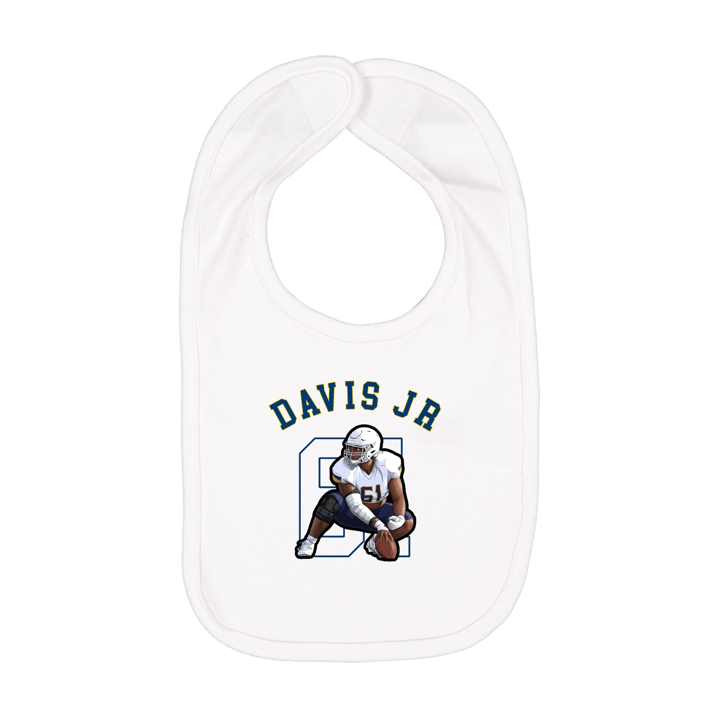 Infant Bib — Shirsey Arch in White