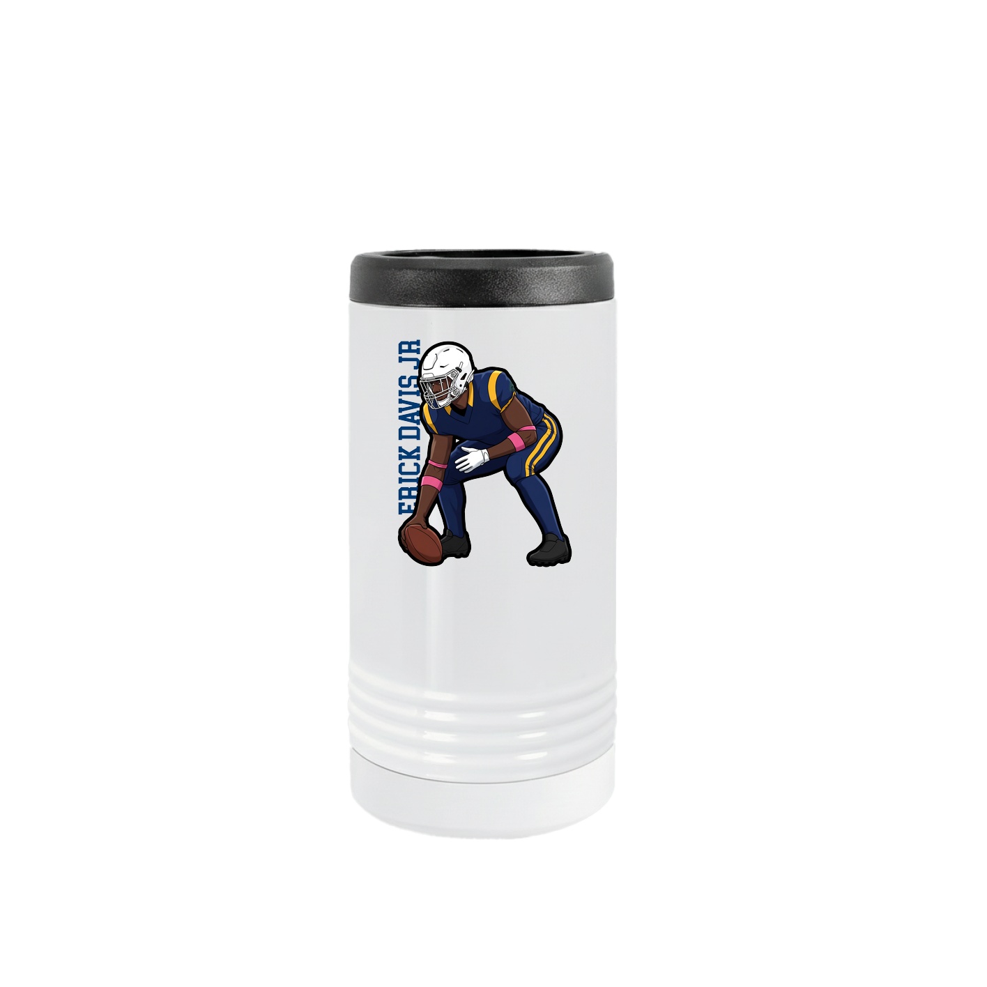 Slim Beverage Holder — Name Vertical in White