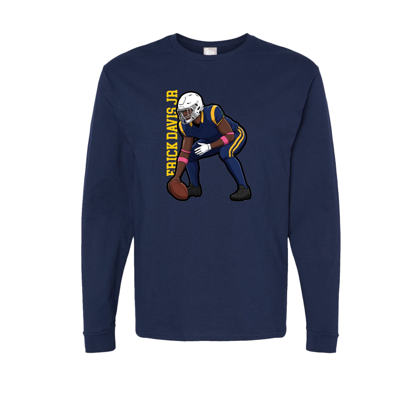 Long Sleeve Tee — Name Vertical in Navy