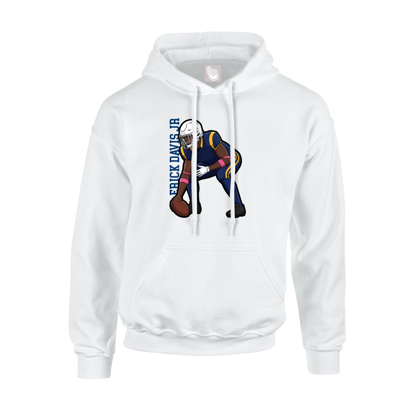 Hoodie — Name Vertical in White