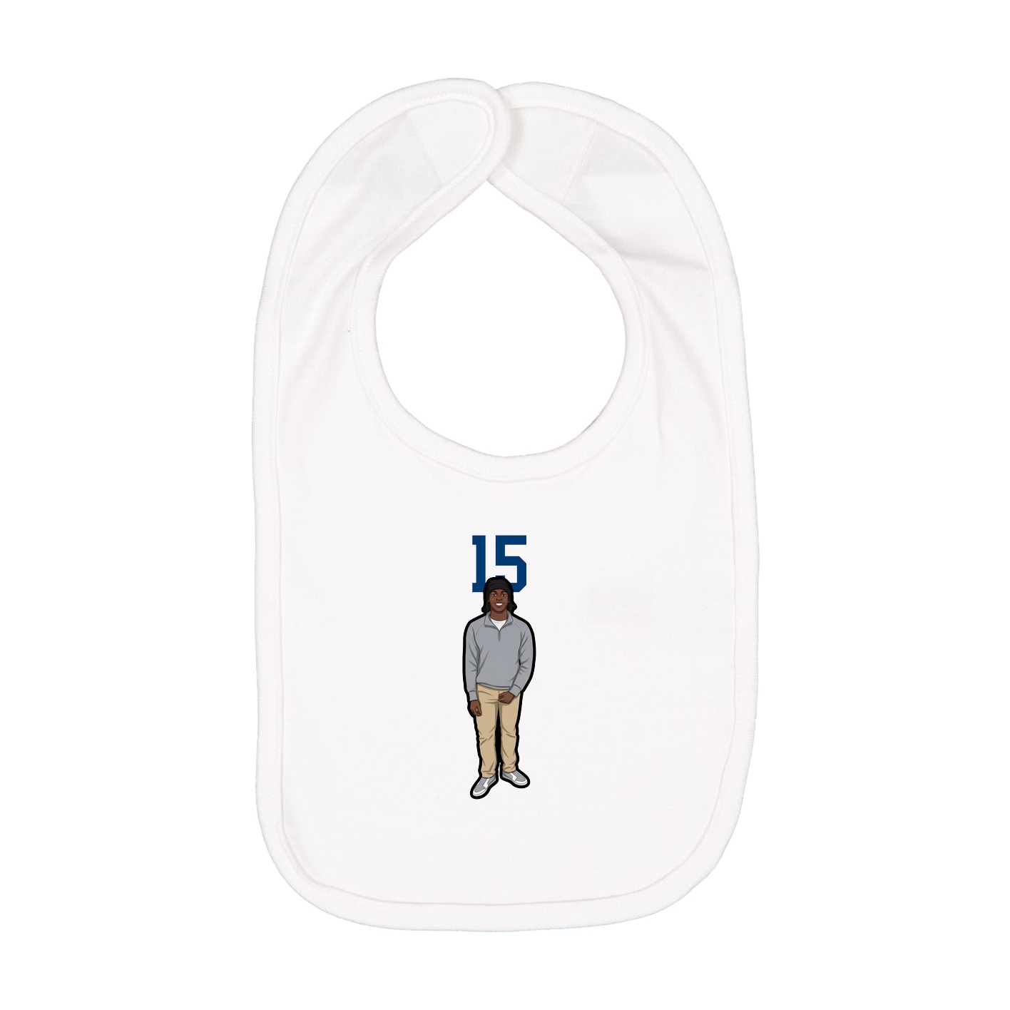 Infant Bib — Number Top in White
