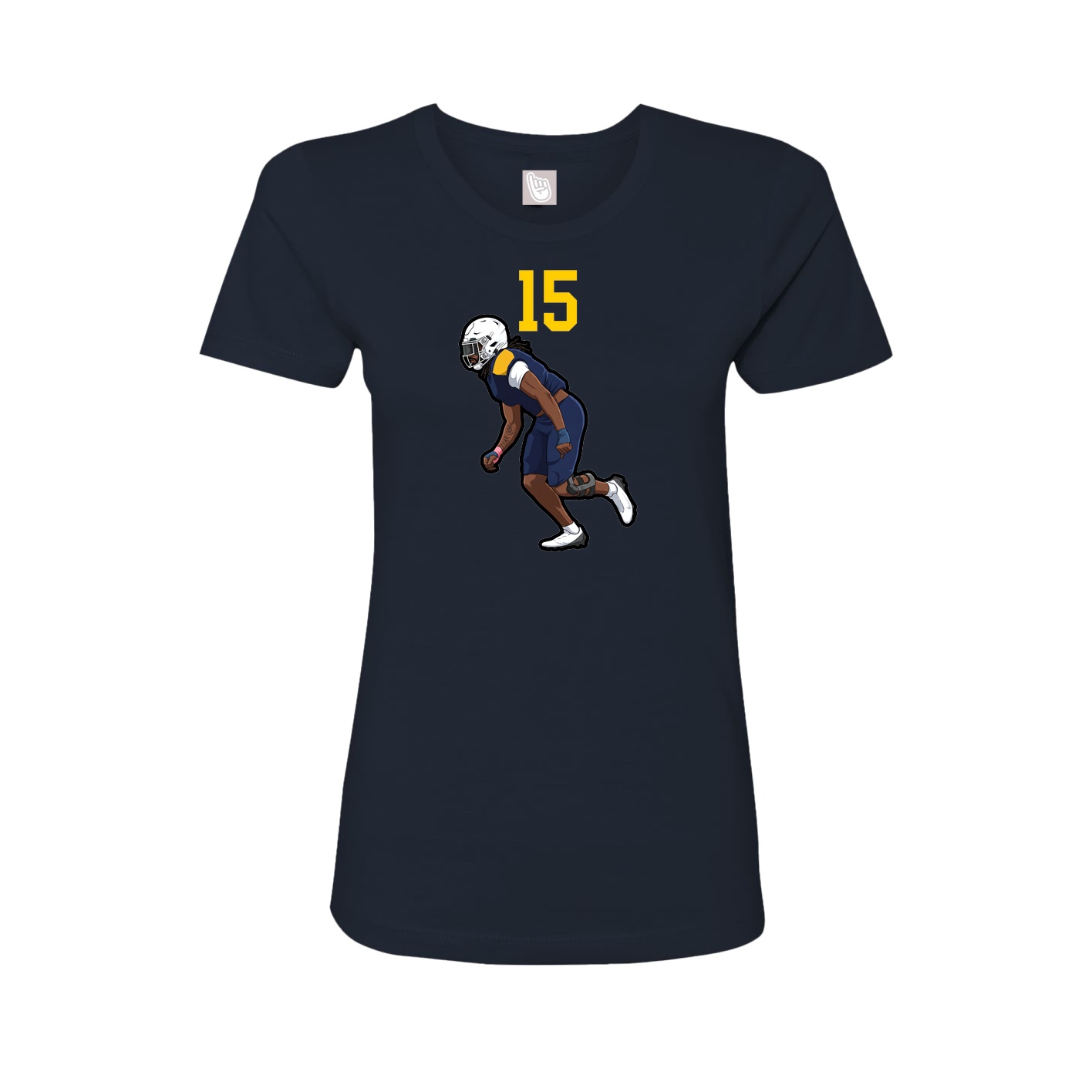 Fitted Women's Tee — Number Top in Navy