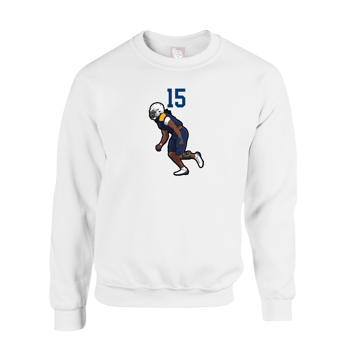 Fleece Crew — Number Top in White