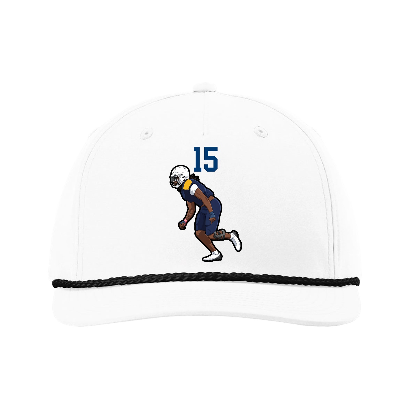 Five-Panel Classic Rope Cap — Number Top in White