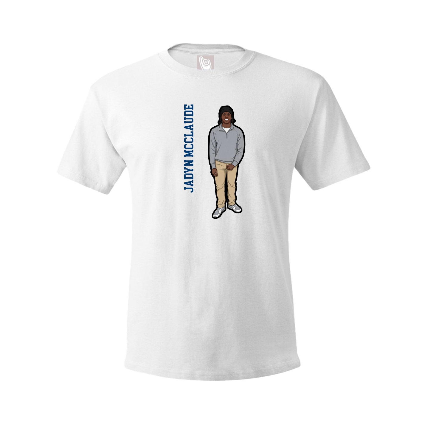 Tee — Name Vertical in White