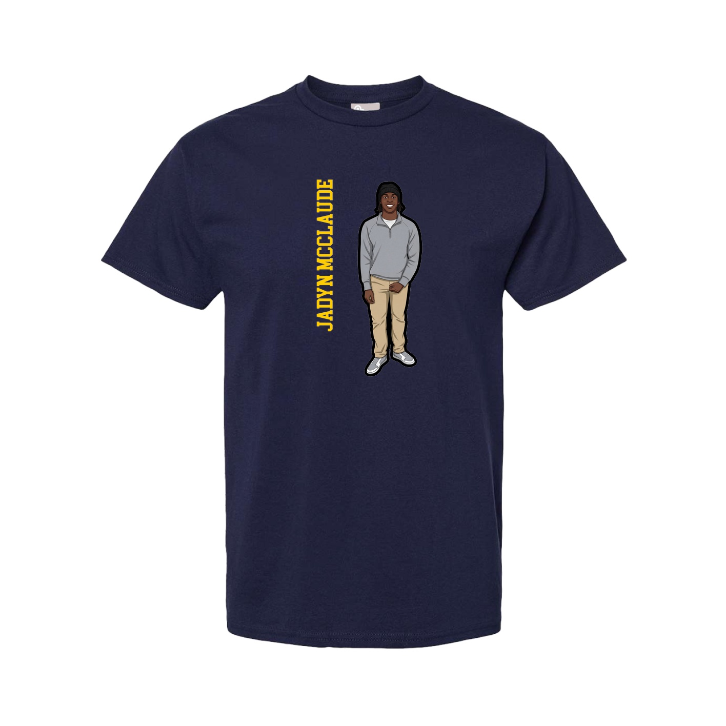 Youth Tee — Name Vertical in Navy