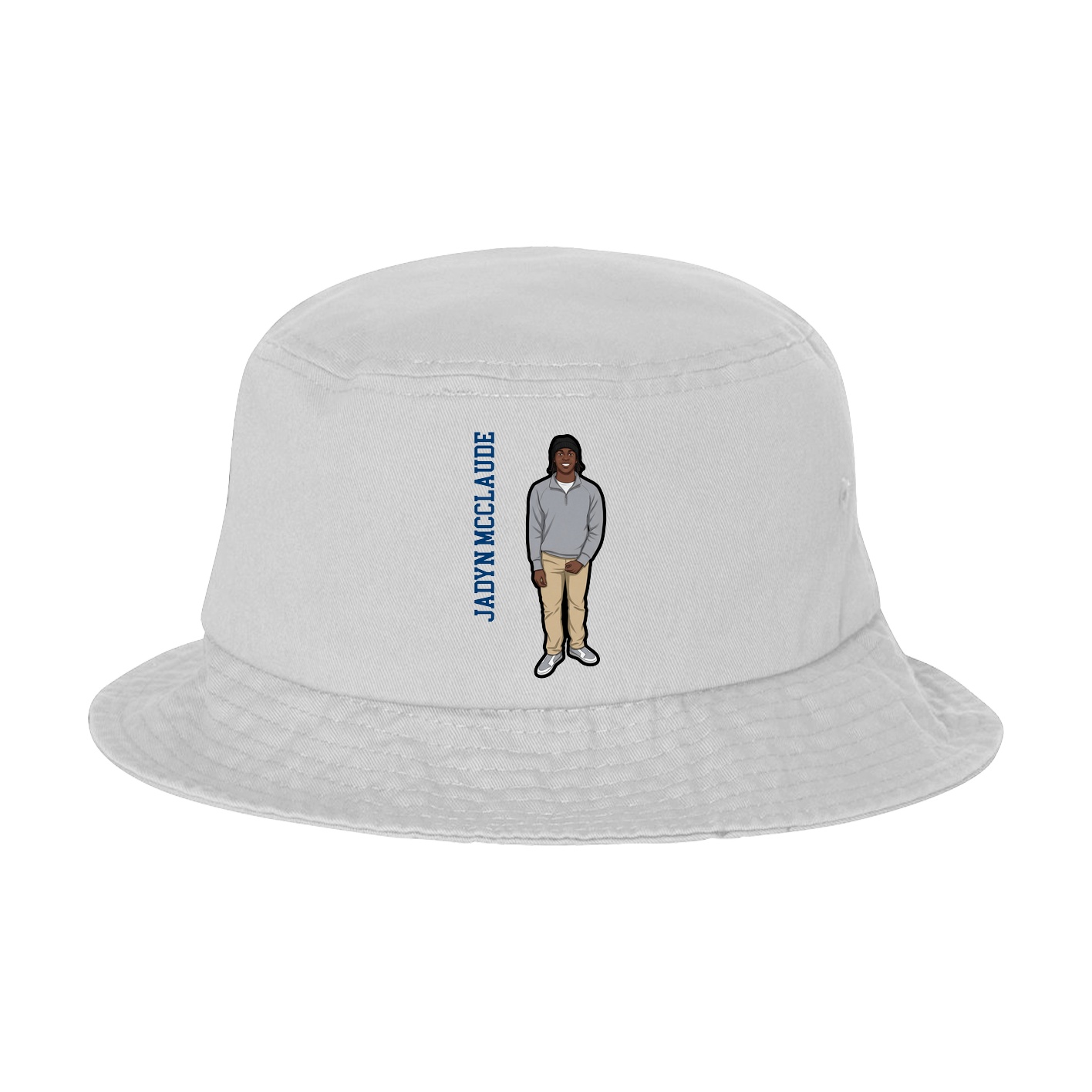 Bucket Cap — Name Vertical in White
