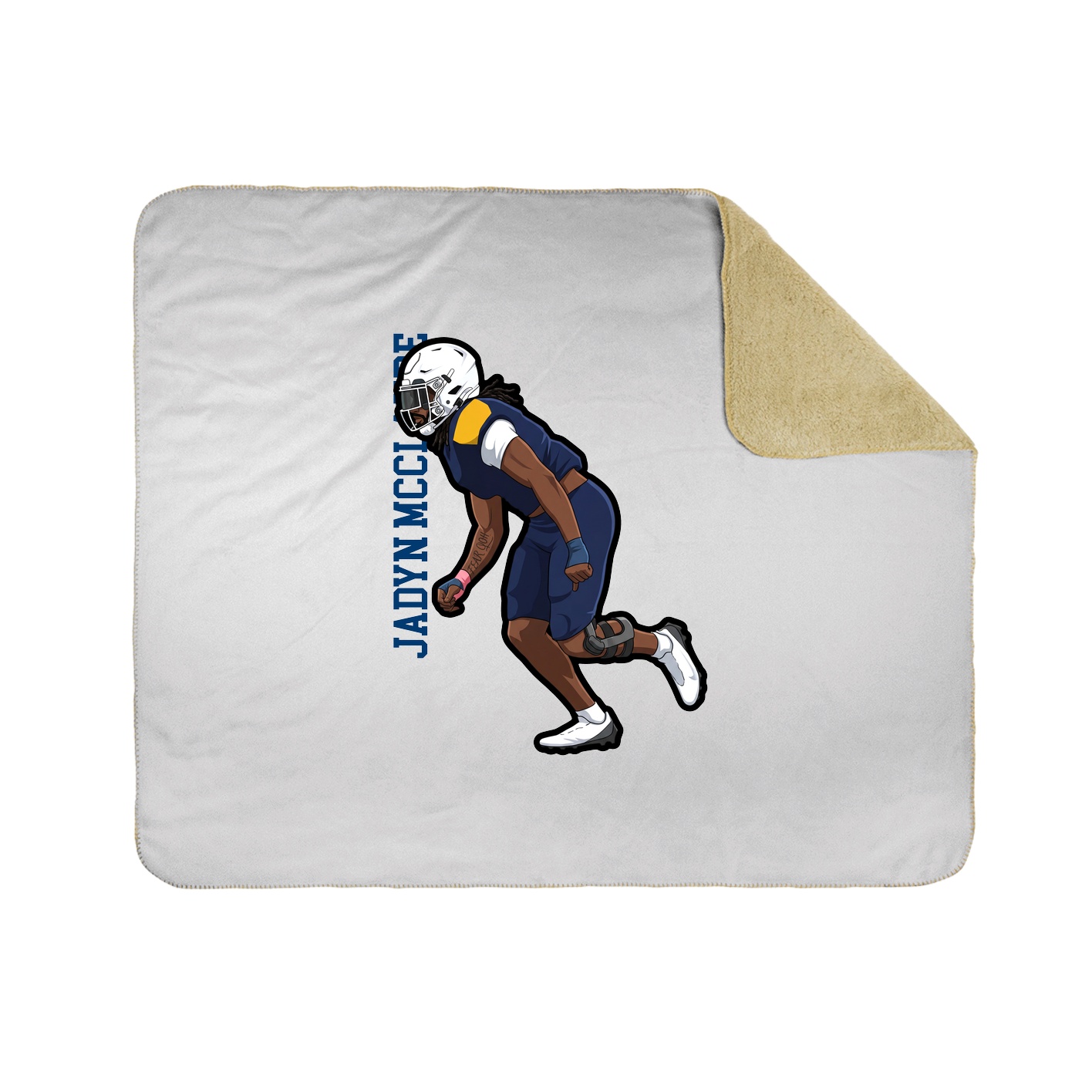 Throw Blanket — Name Vertical in White