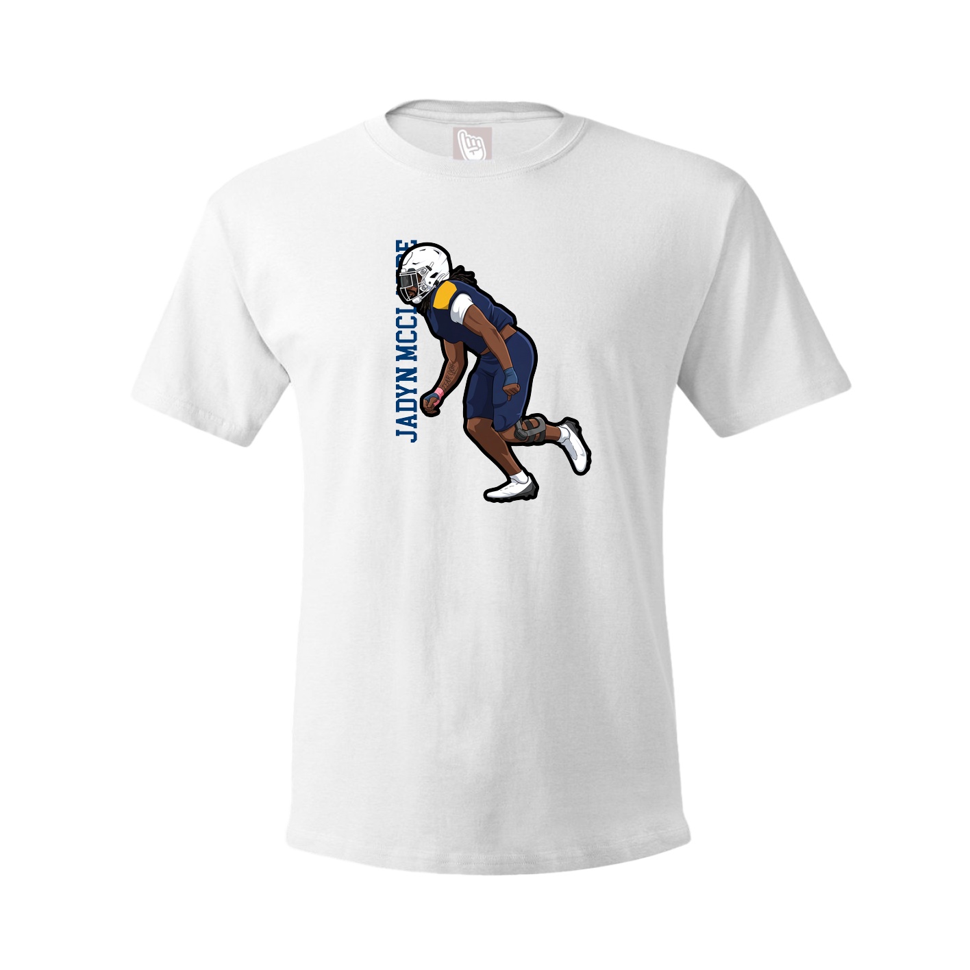 Youth Tee — Name Vertical in White