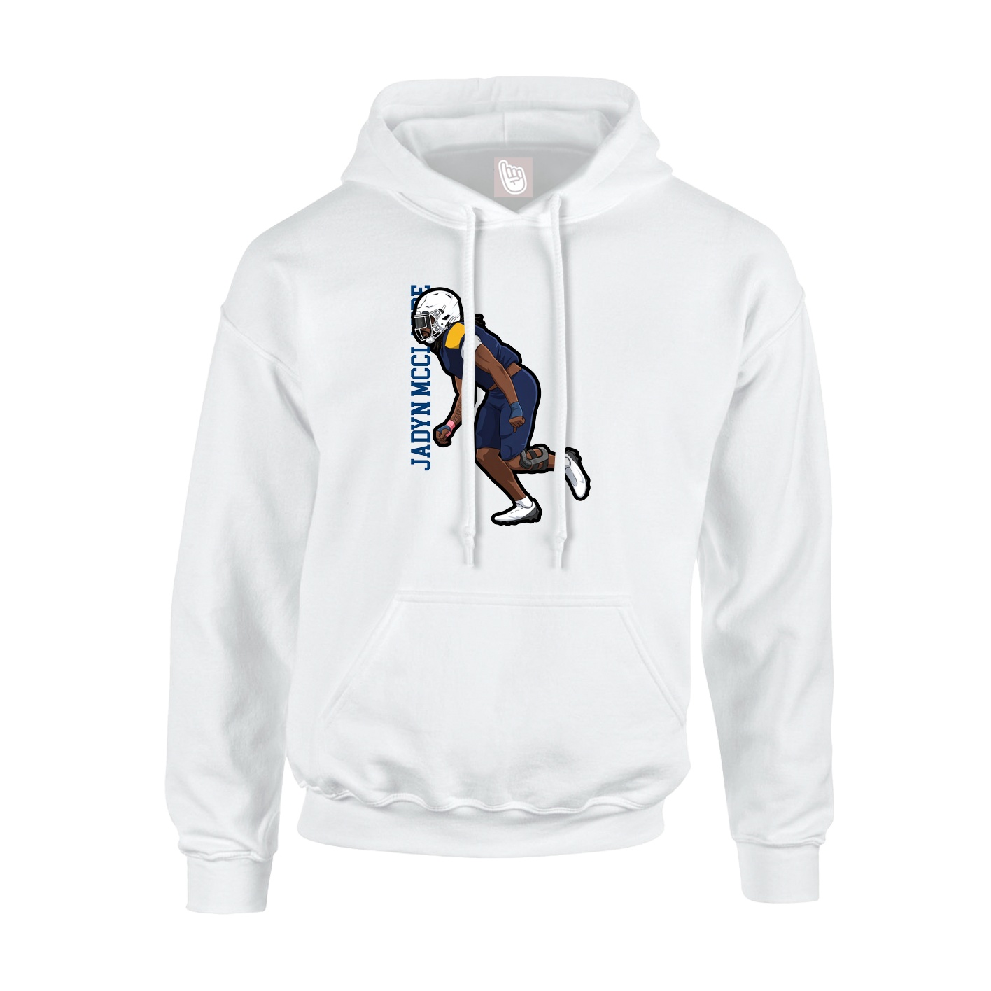 Youth Hoodie — Name Vertical in White