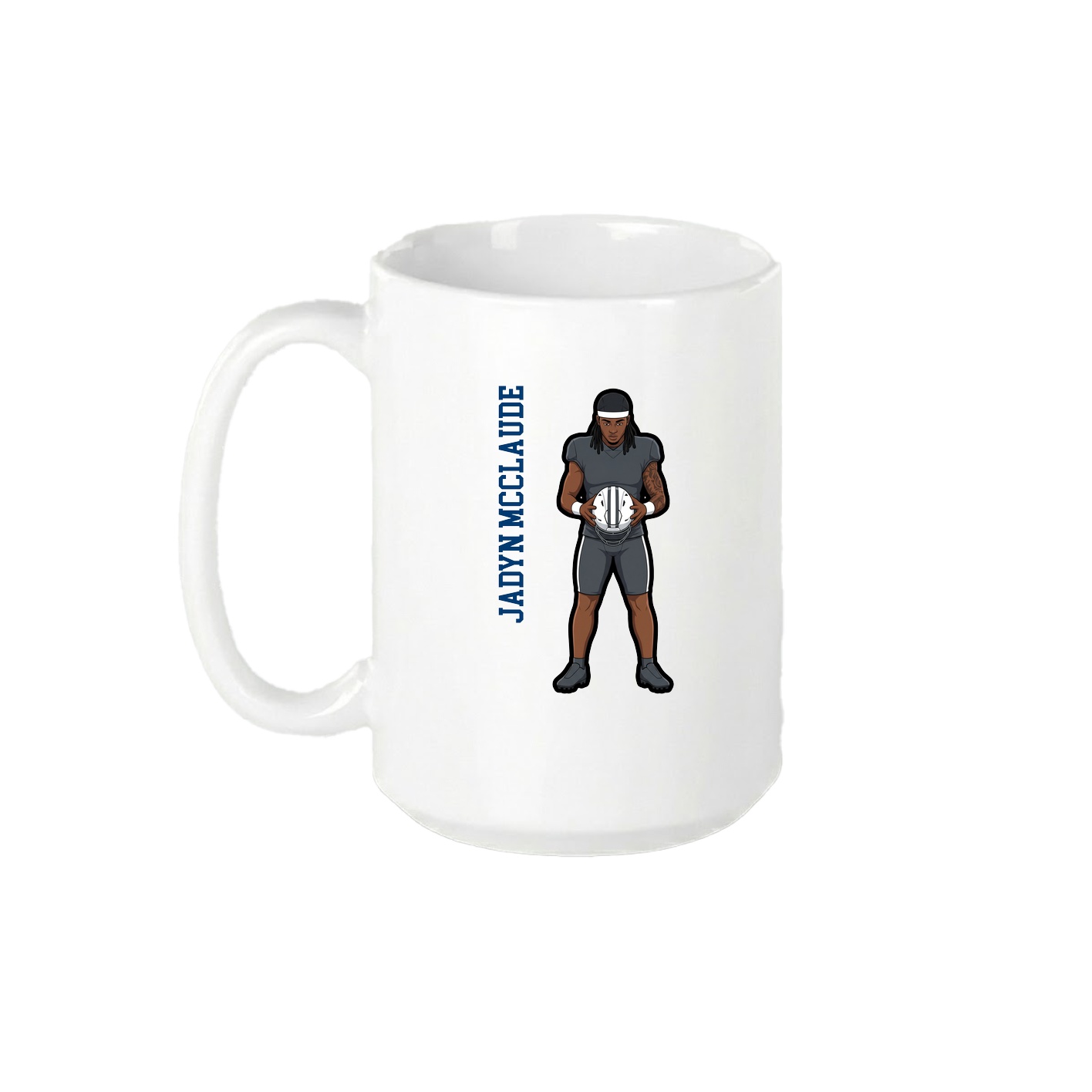 15oz Coffee Mug — Name Vertical in White