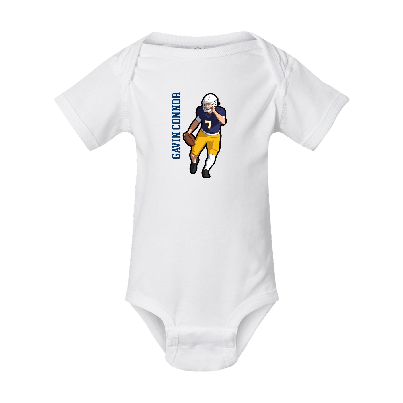 Baby Onesie — Name Vertical in White