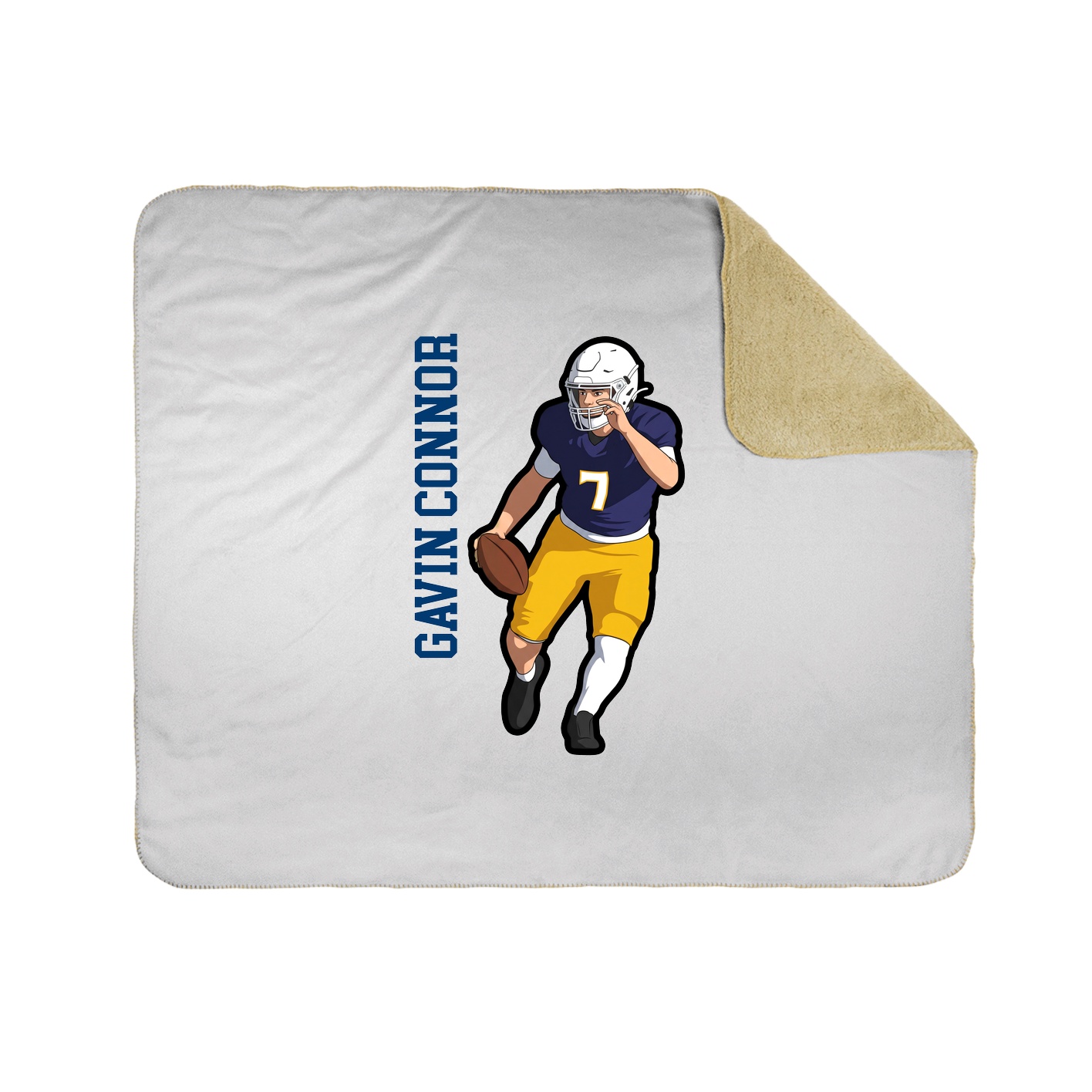 Throw Blanket — Name Vertical in White
