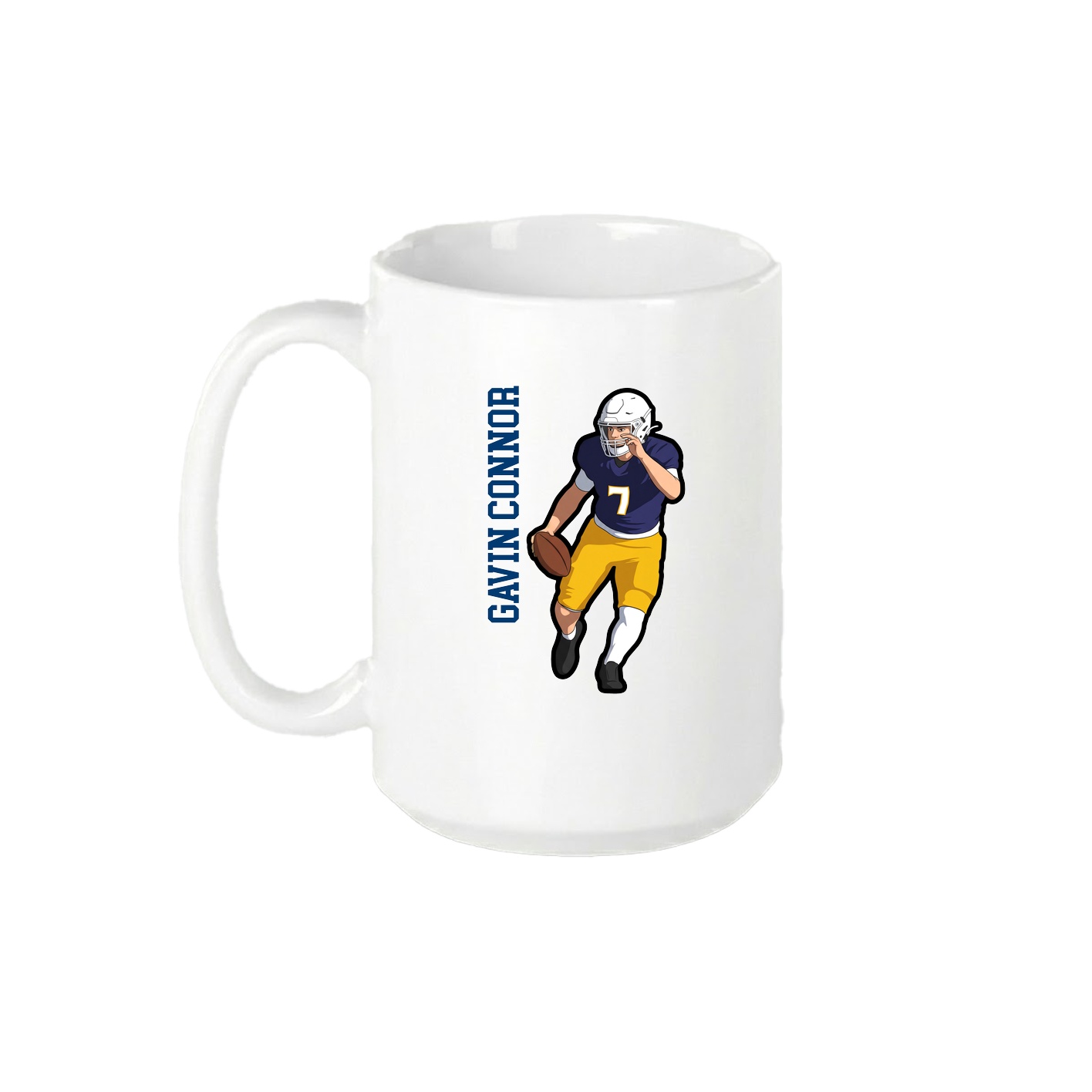 15oz Coffee Mug — Name Vertical in White