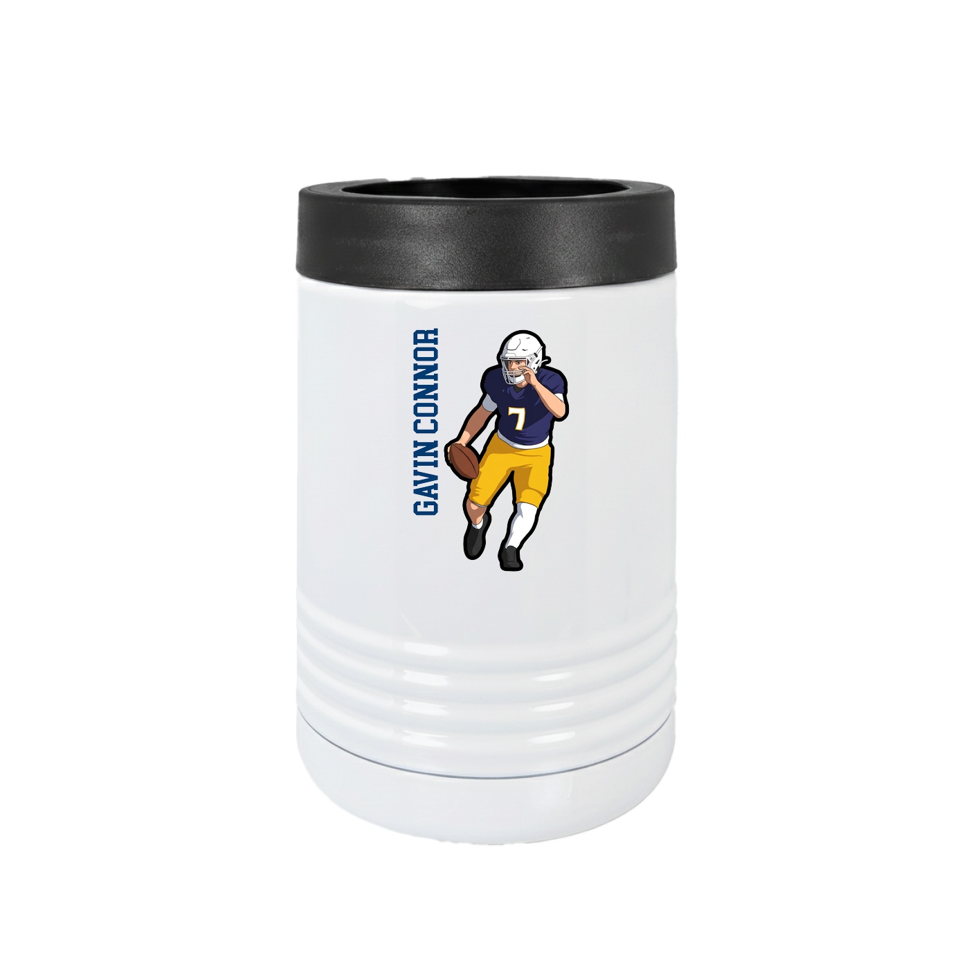 Beverage Holder — Name Vertical in White