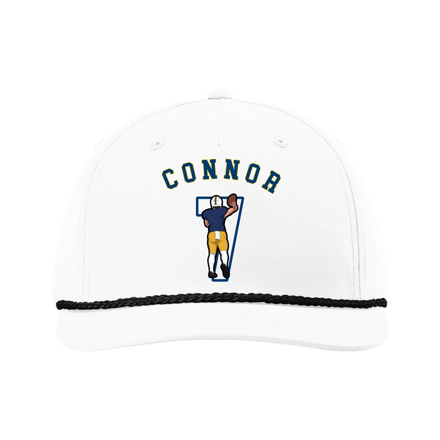 Five-Panel Classic Rope Cap — Shirsey Arch in White