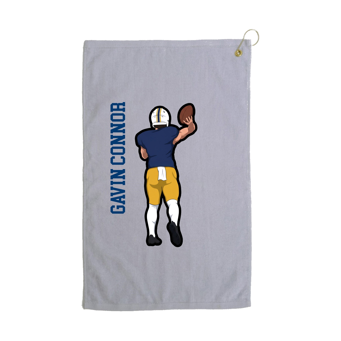 Golf Towel — Name Vertical in Grey