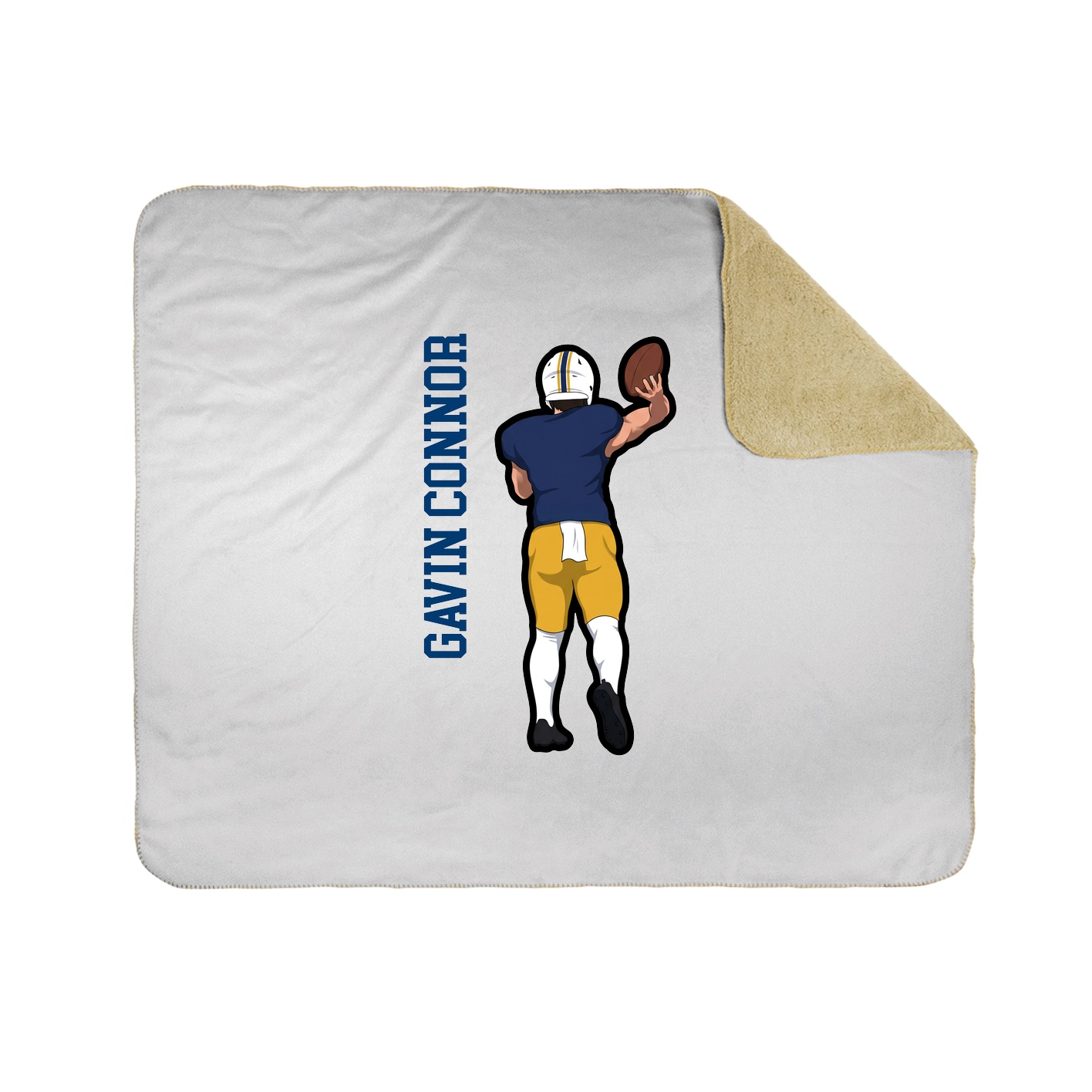 Throw Blanket — Name Vertical in White