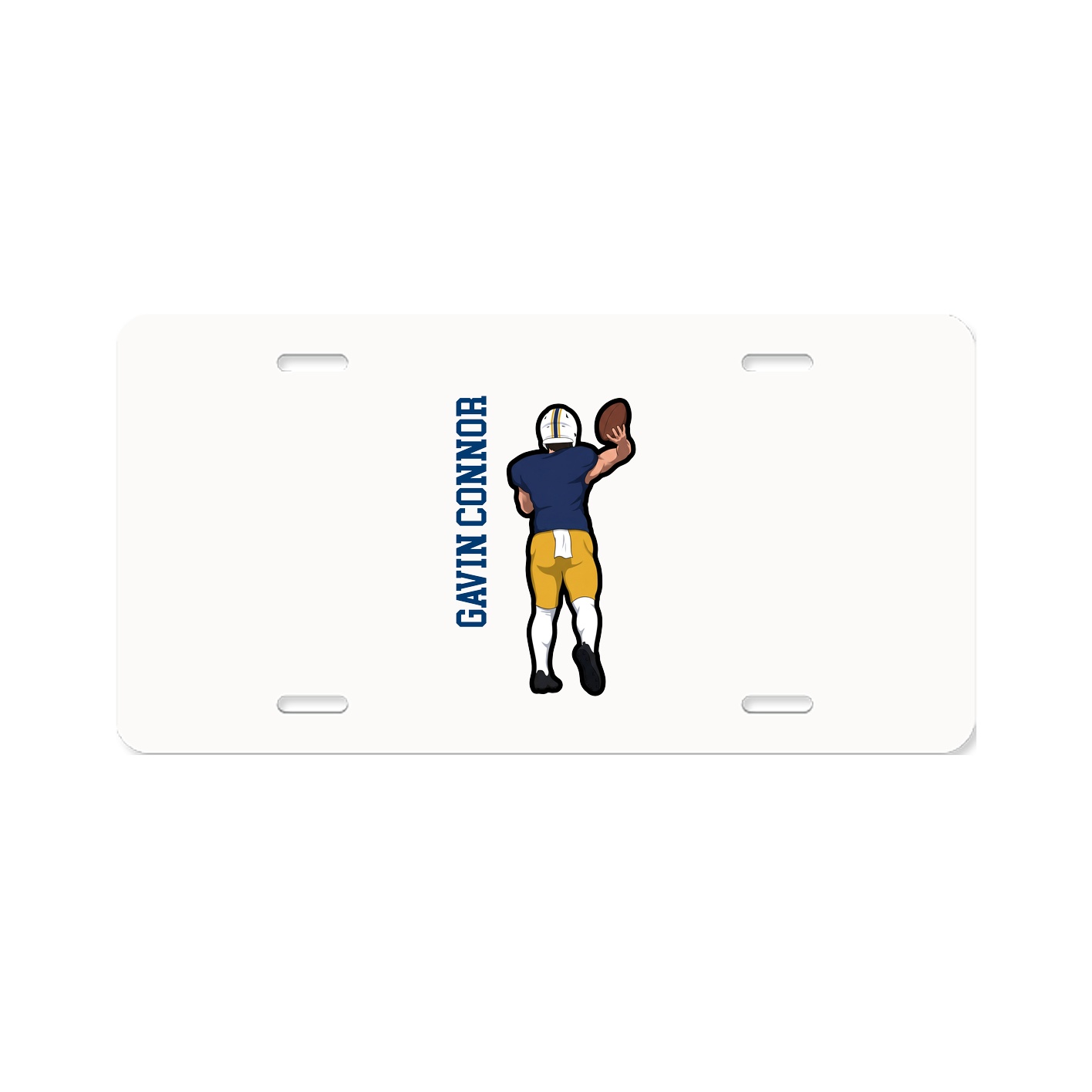 License Plate — Name Vertical in Classic