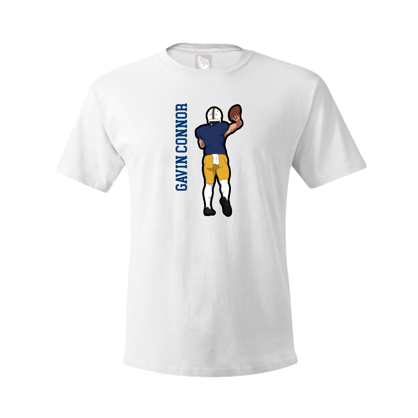 Tee — Name Vertical in White