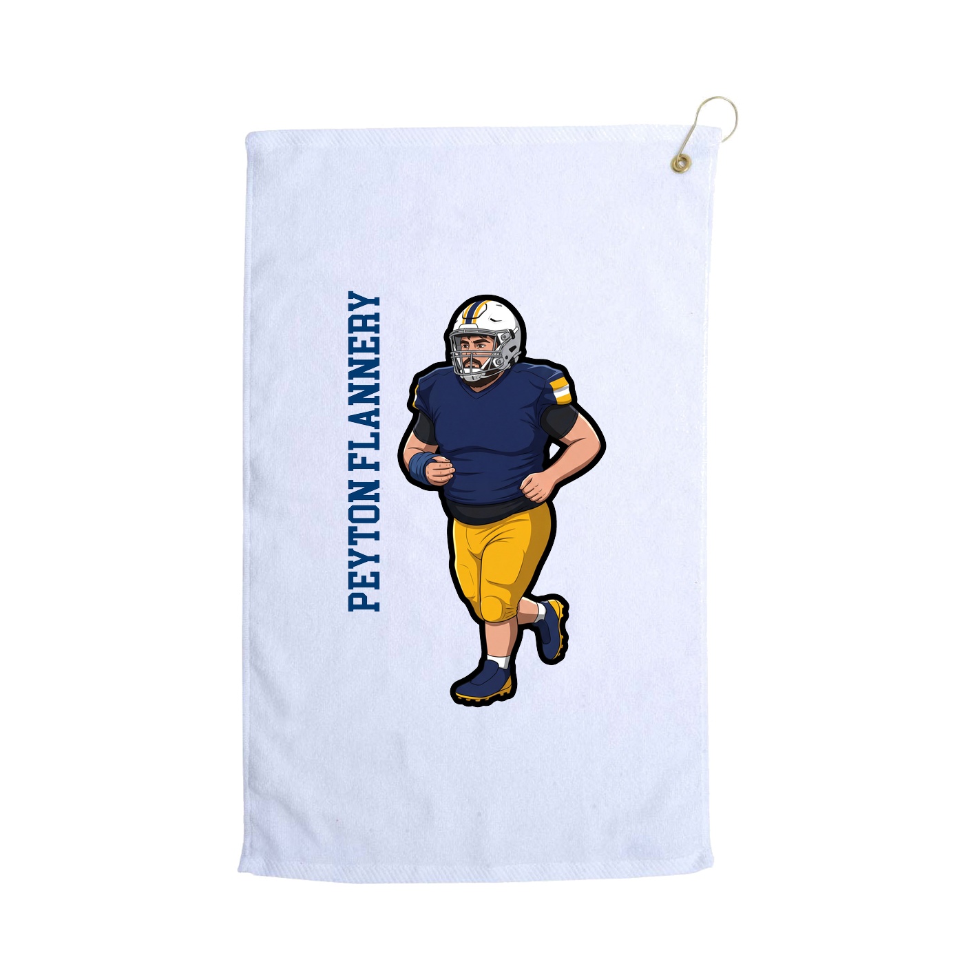 Golf Towel — Name Vertical in White