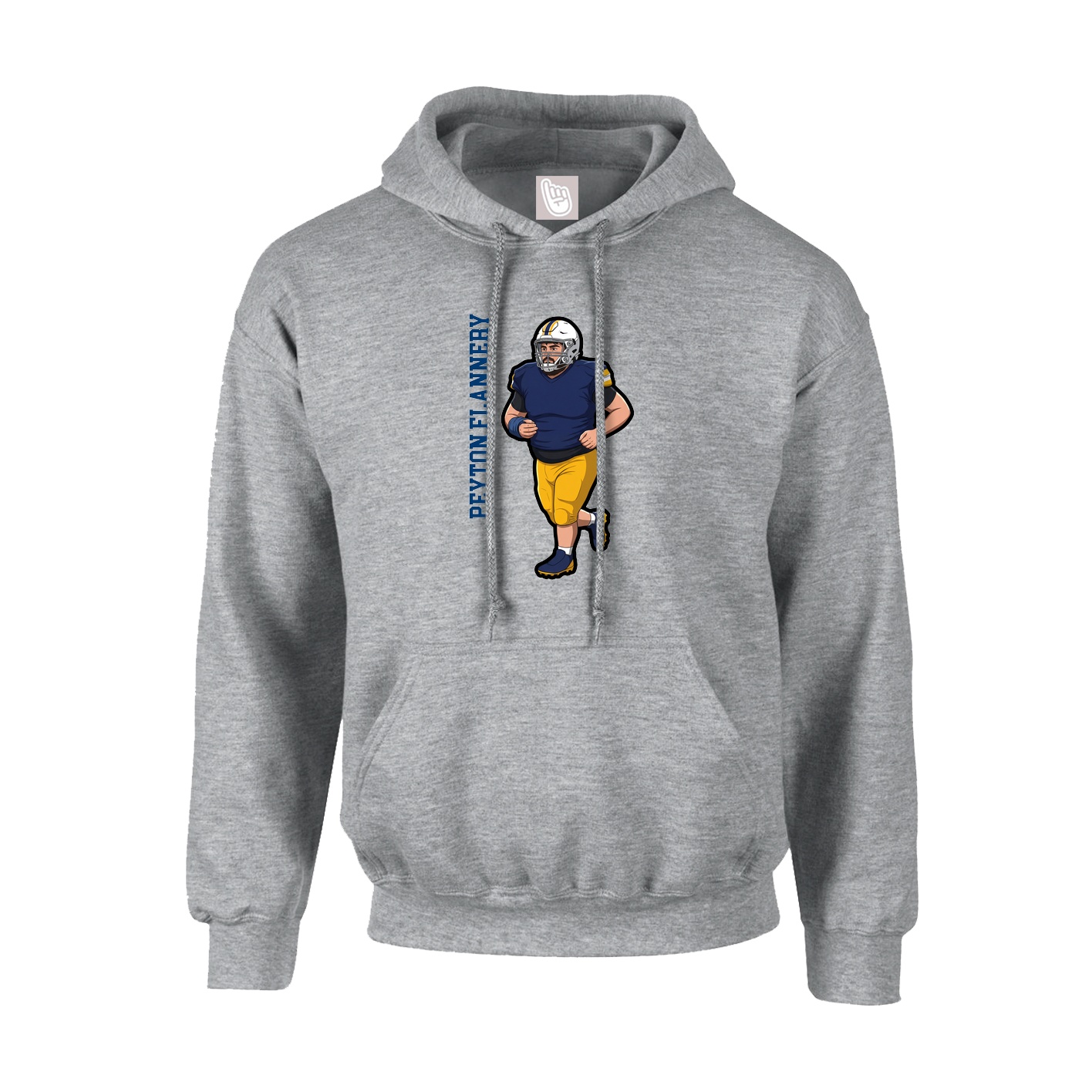 Youth Hoodie — Name Vertical in Grey