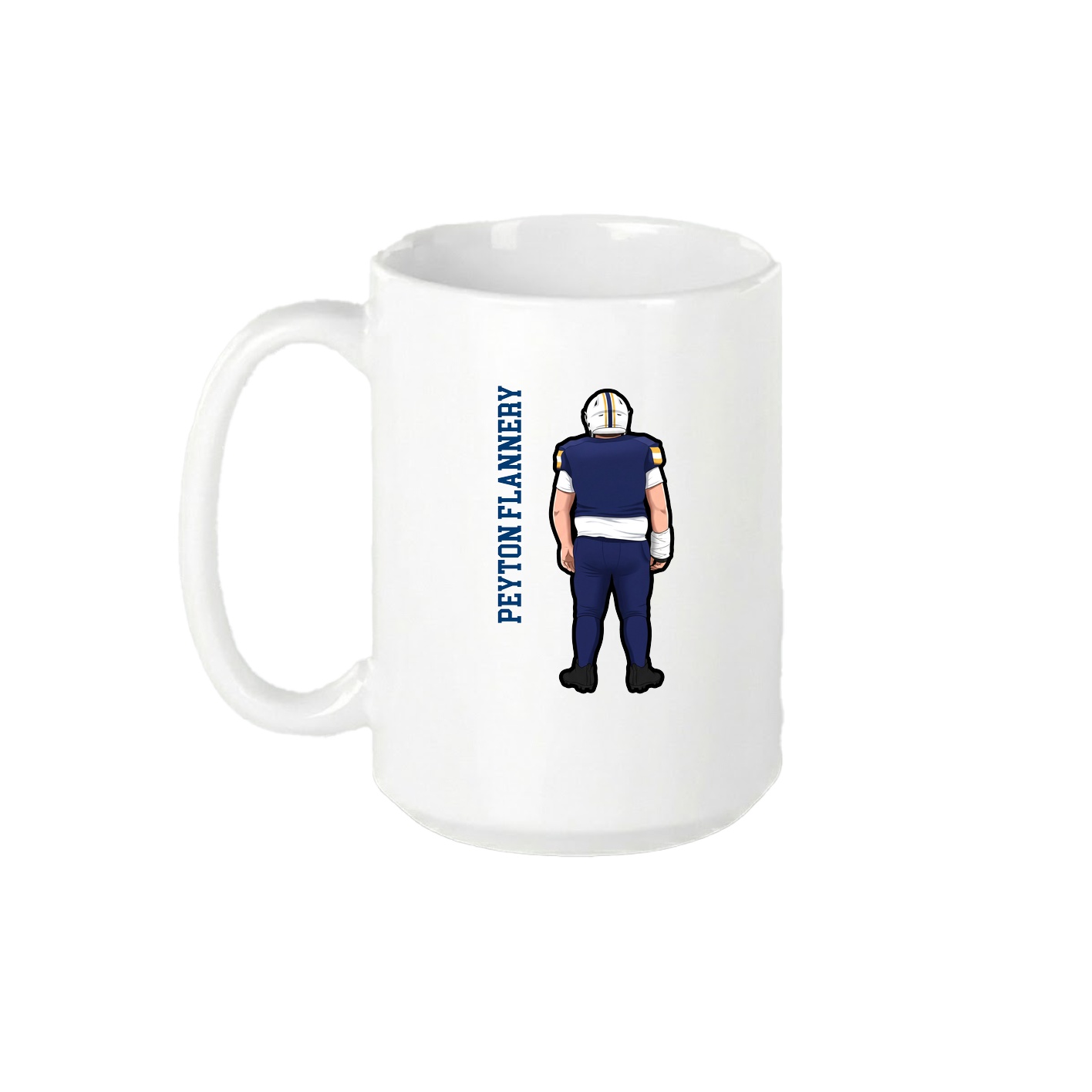 15oz Coffee Mug — Name Vertical in White