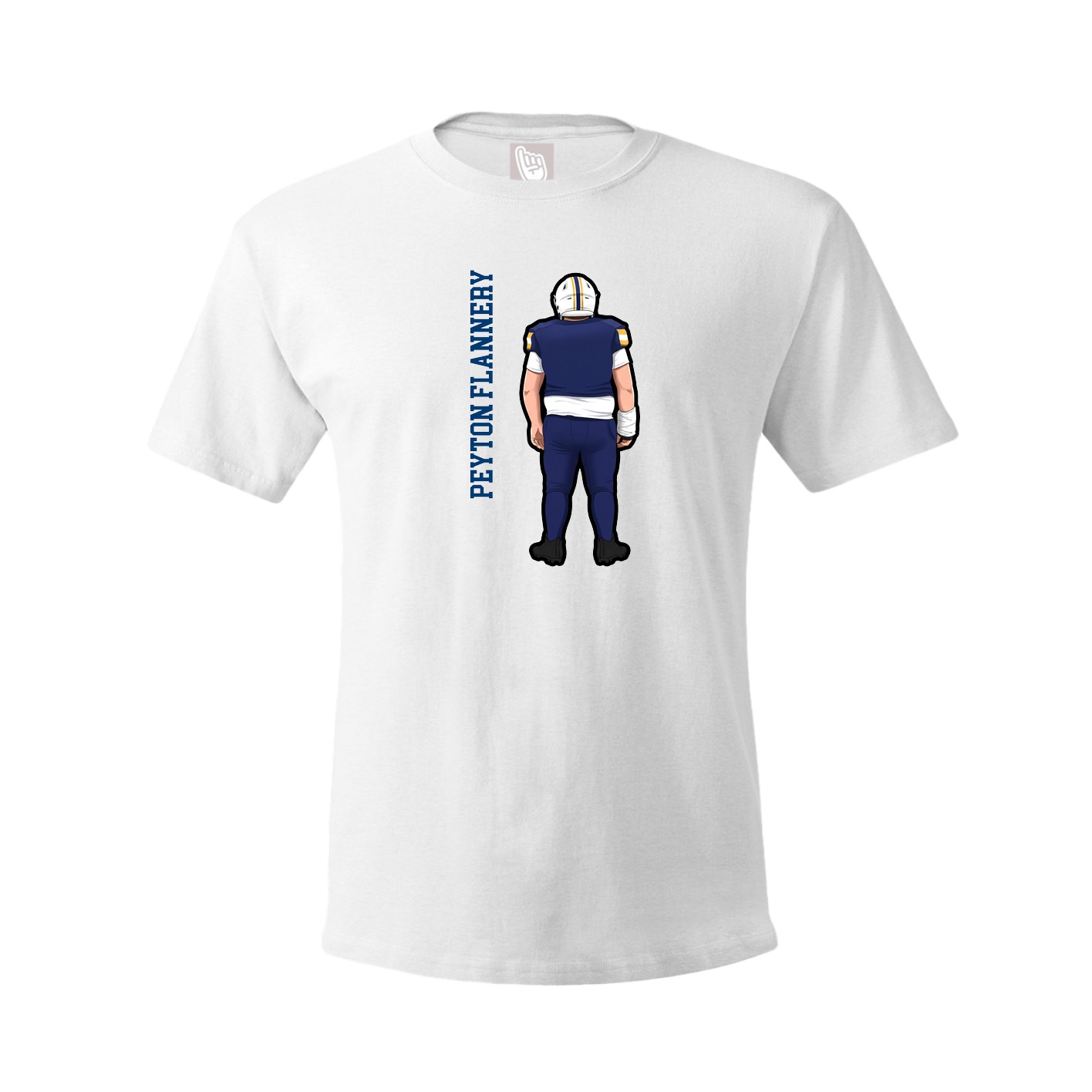 Youth Tee — Name Vertical in White