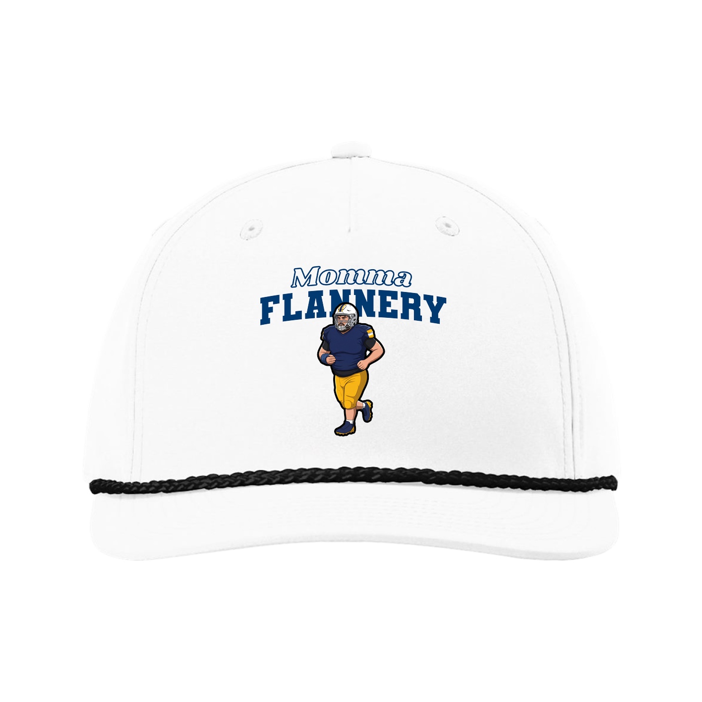 Five-Panel Classic Rope Cap — Mothers Day Block in White