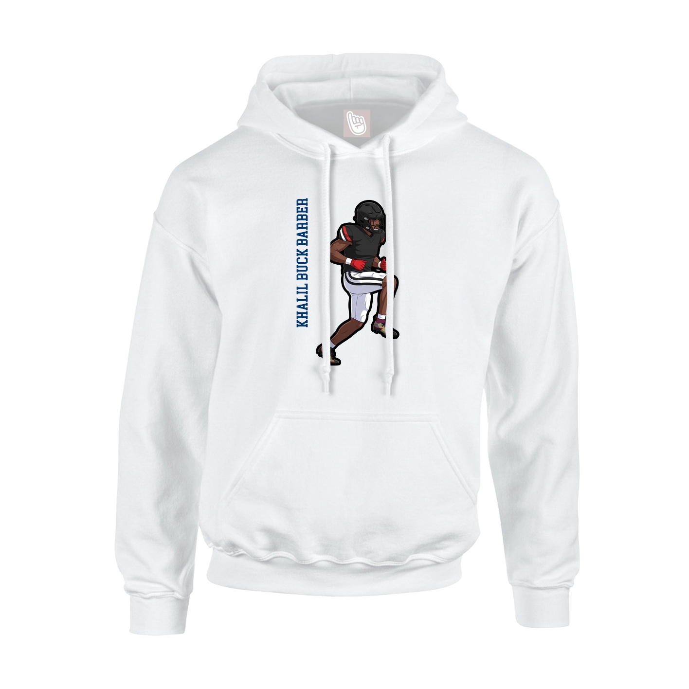 Hoodie — Name Vertical in White