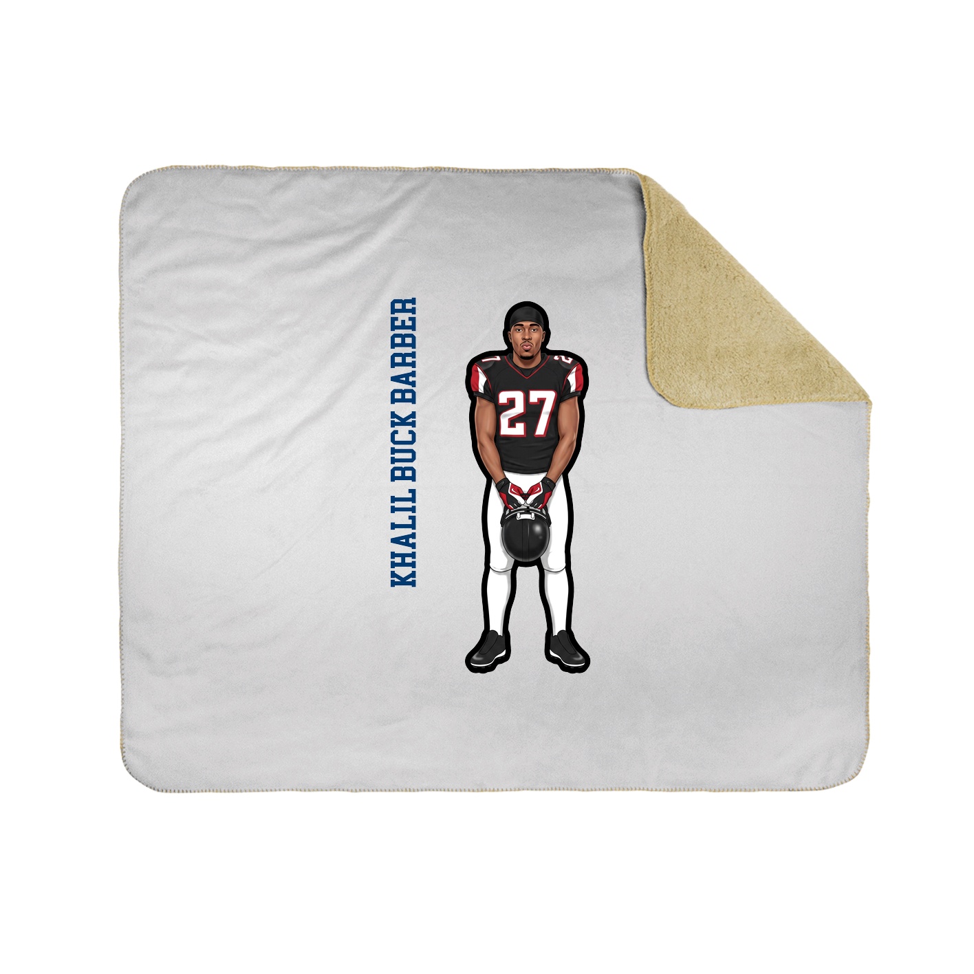 Throw Blanket — Name Vertical in White