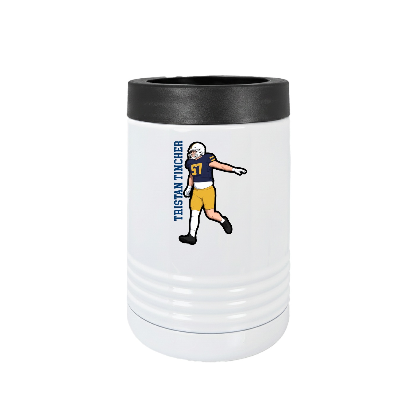 Beverage Holder — Name Vertical in White