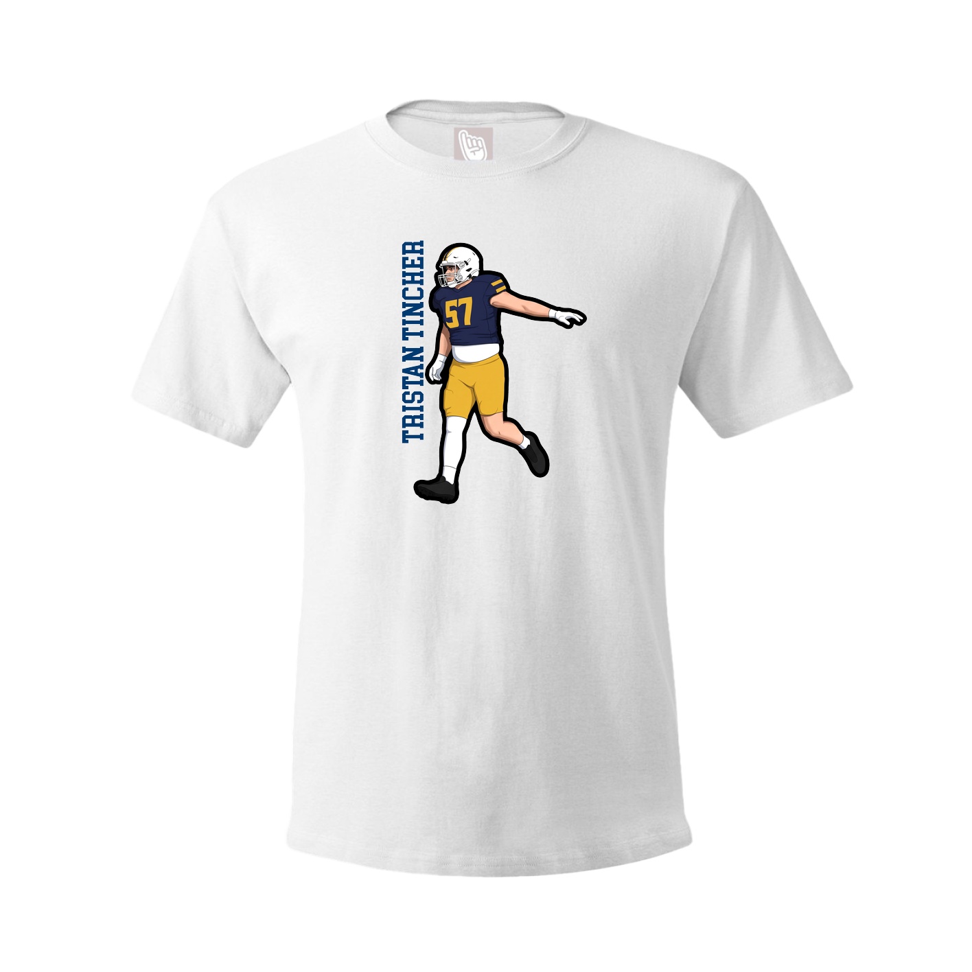 Tee — Name Vertical in White