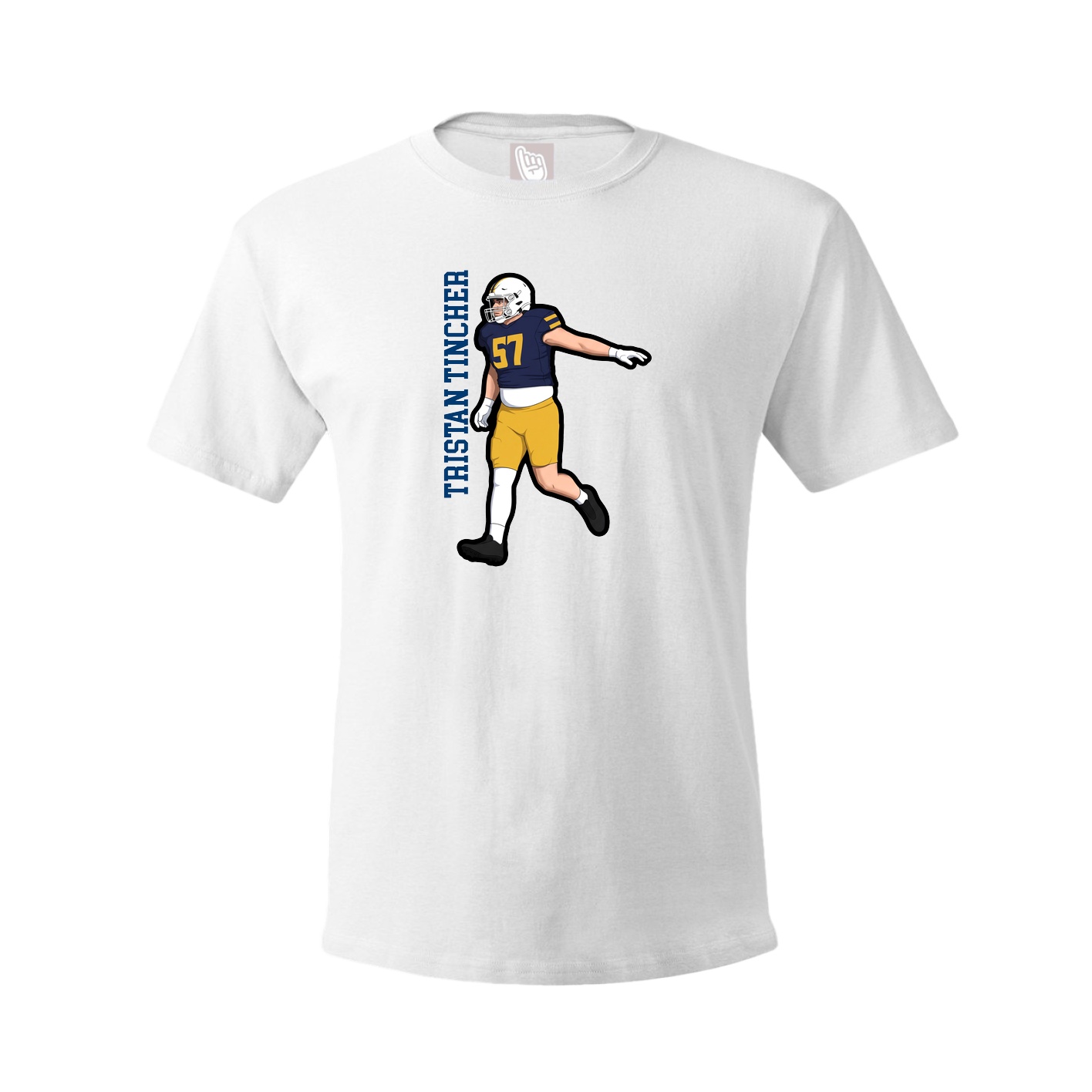 Youth Tee — Name Vertical in White