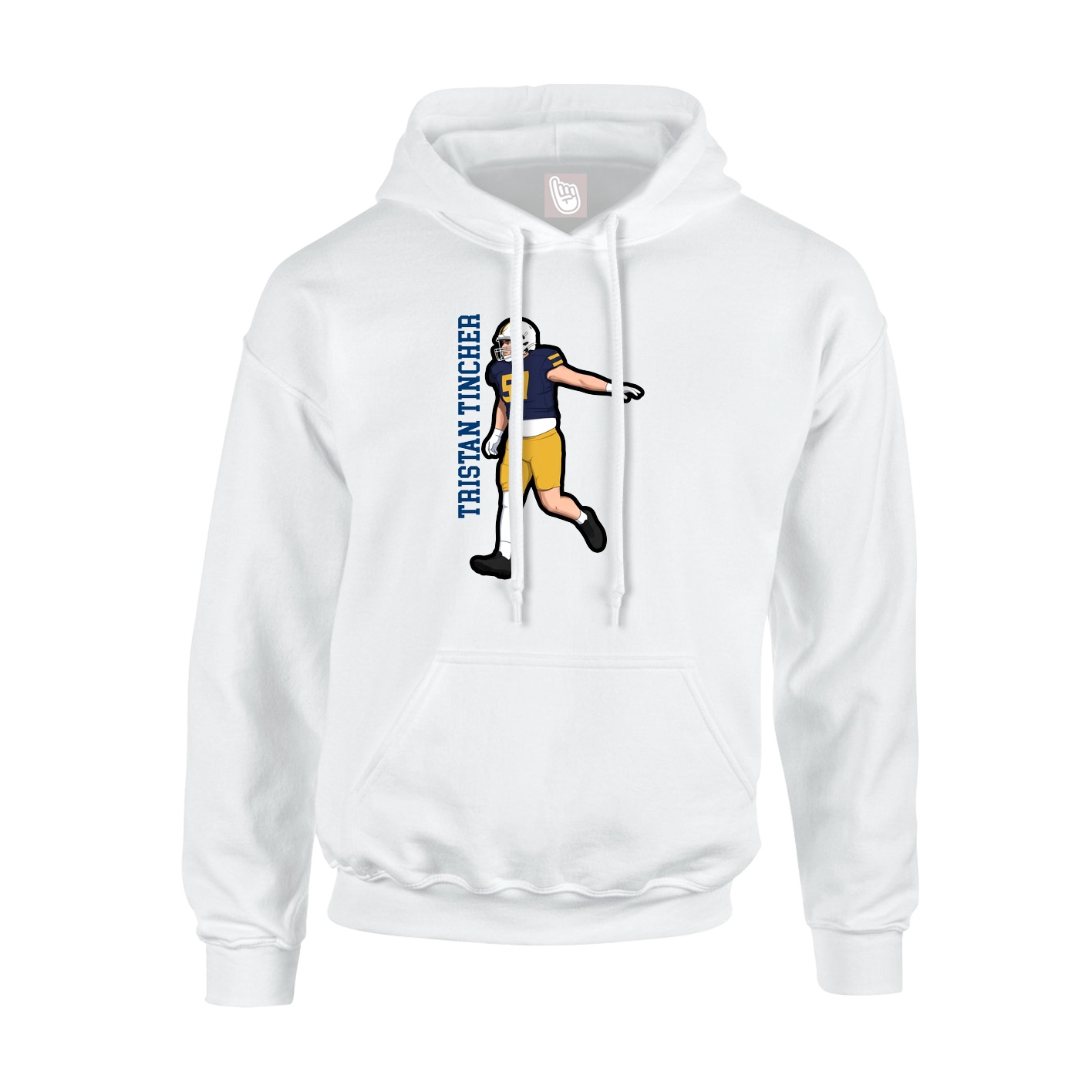 Hoodie — Name Vertical in White
