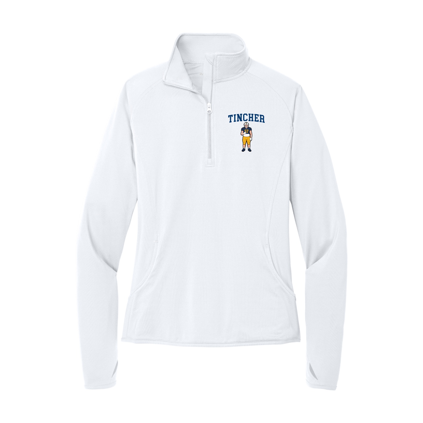 Women's Q-Zip Pullover — Shirsey in White