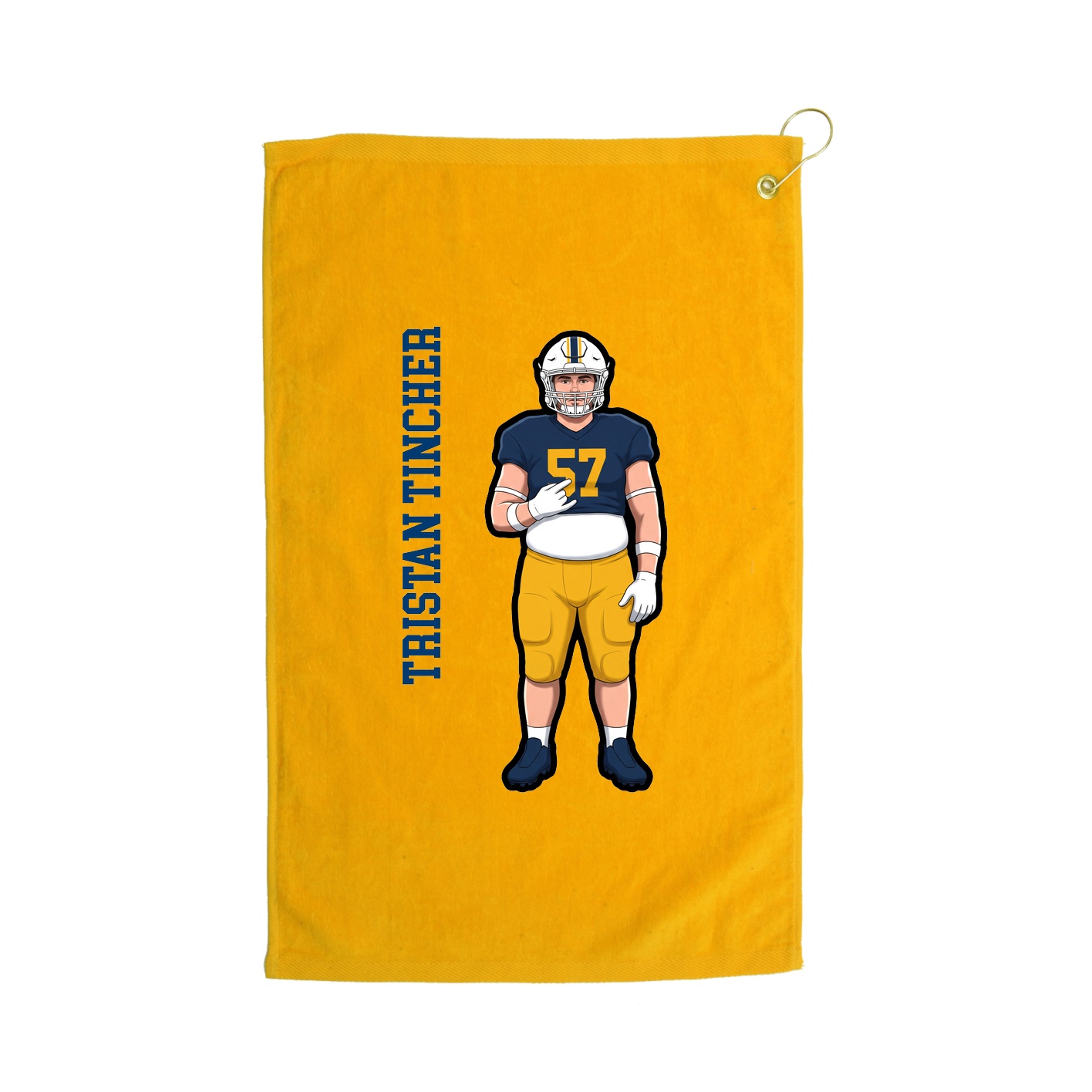 Golf Towel — Name Vertical in Gold